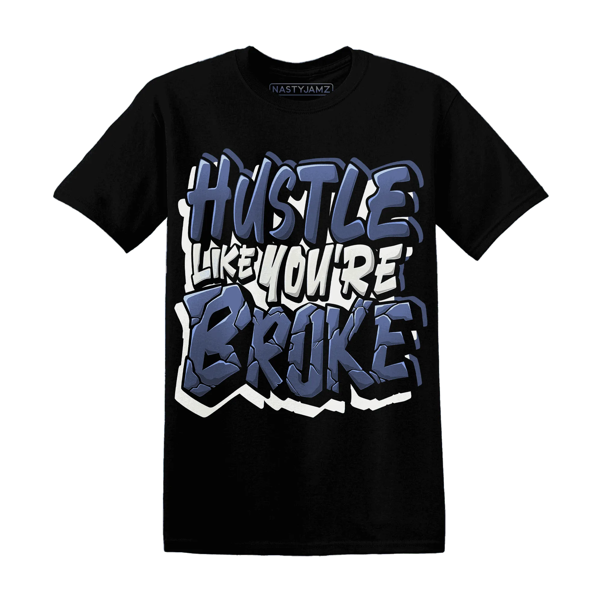 Low-Diffused-Blue-11s-T-Shirt-Match-Hustle-Like-Broke