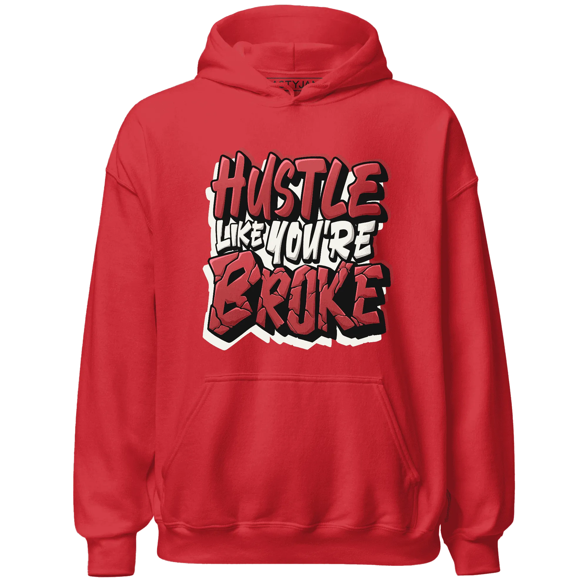 Black-Toe-Reimagined-Red-White-1s-NastyJamz-Hoodie-Match-Hustle-Like-Broke
