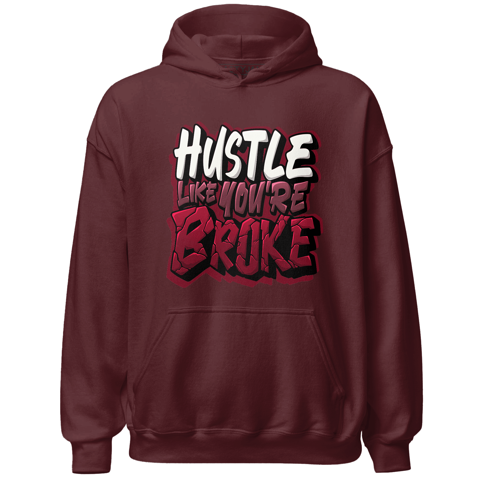 High White Team Red 1s Hoodie Match Hustle Like Broke - NastyJamz