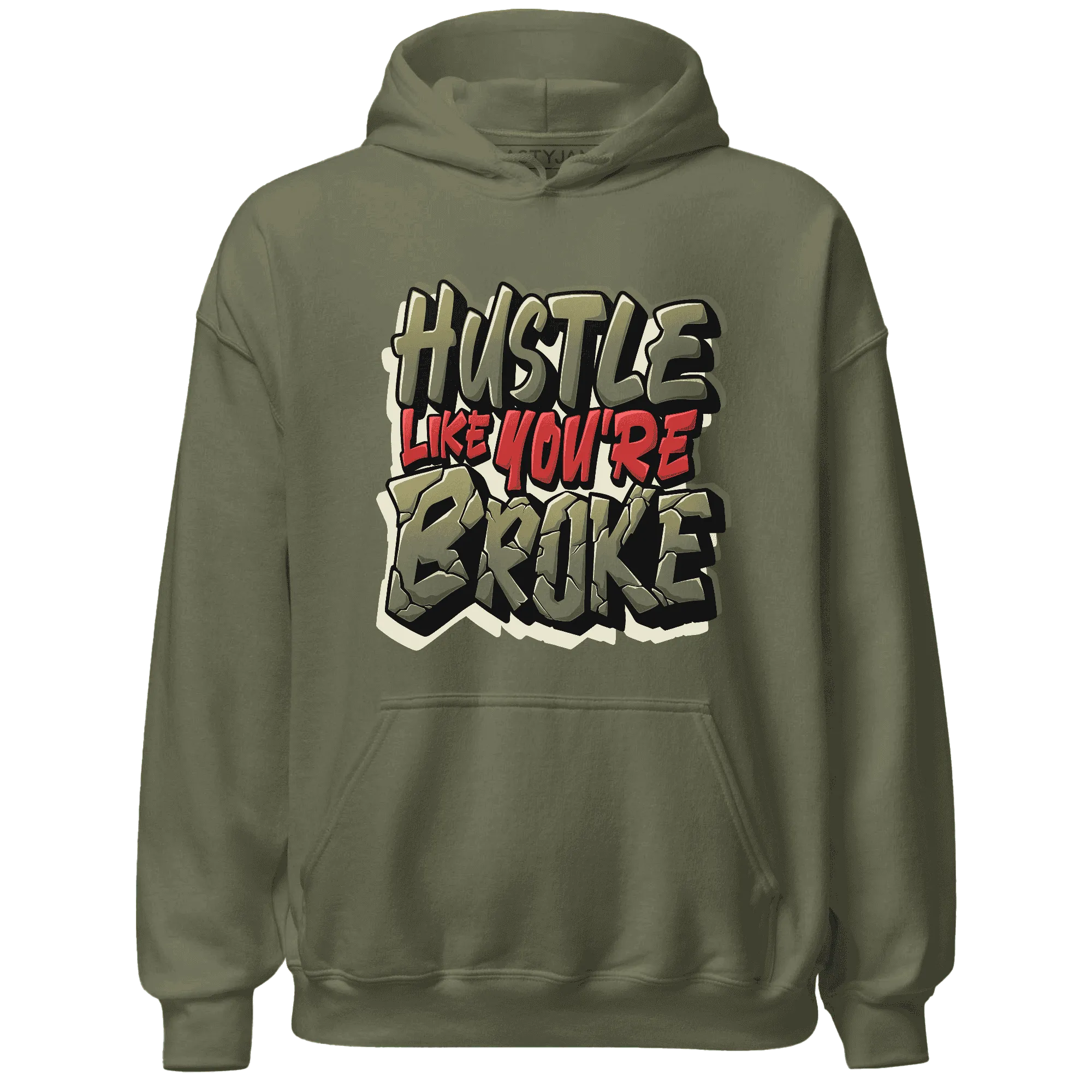 NastyJamz-Medium-Olive-1s-Hoodie-Match-Hustle-Like-Broke