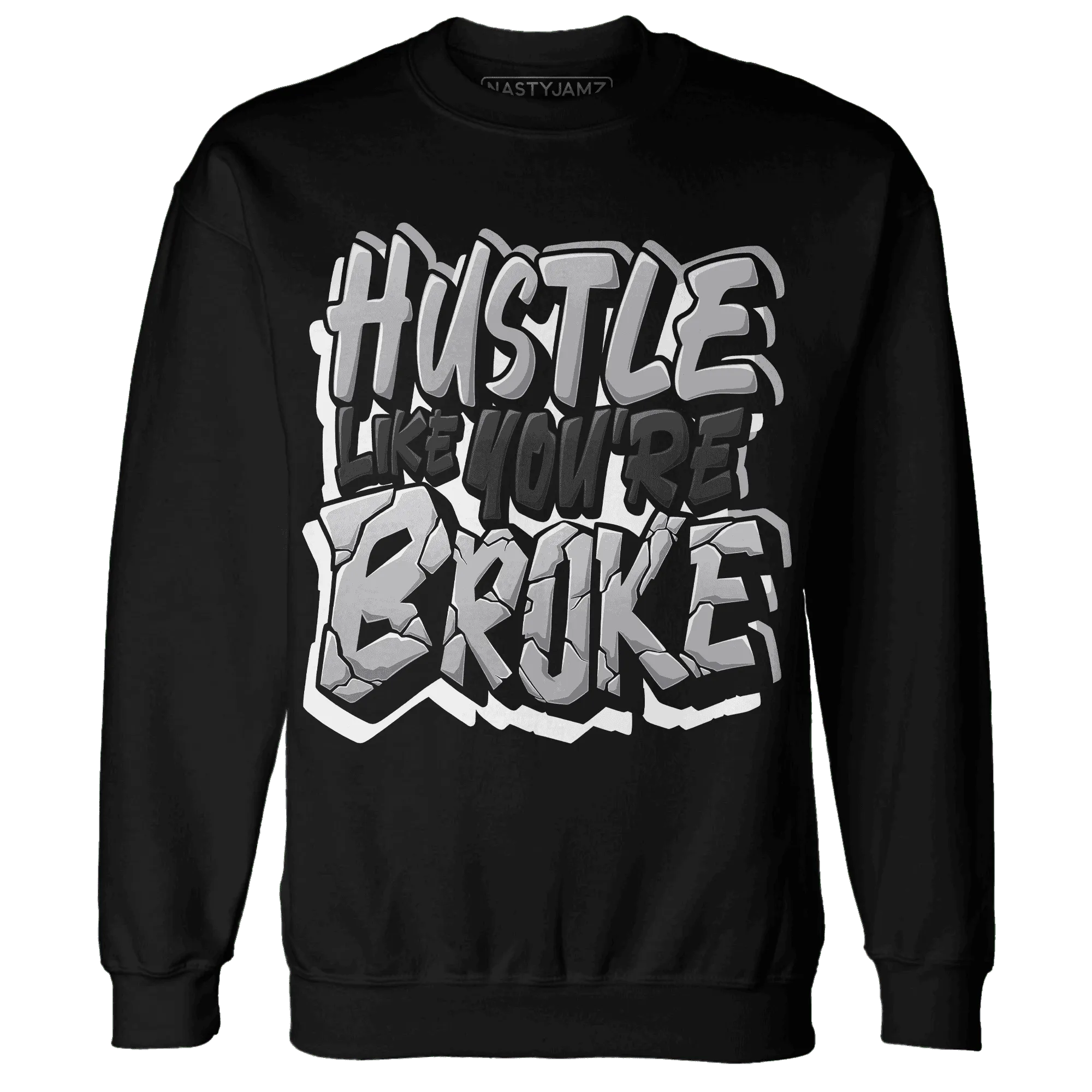 Wolf-Grey-1s-Sweatshirt-Match-Hustle-Like-Broke