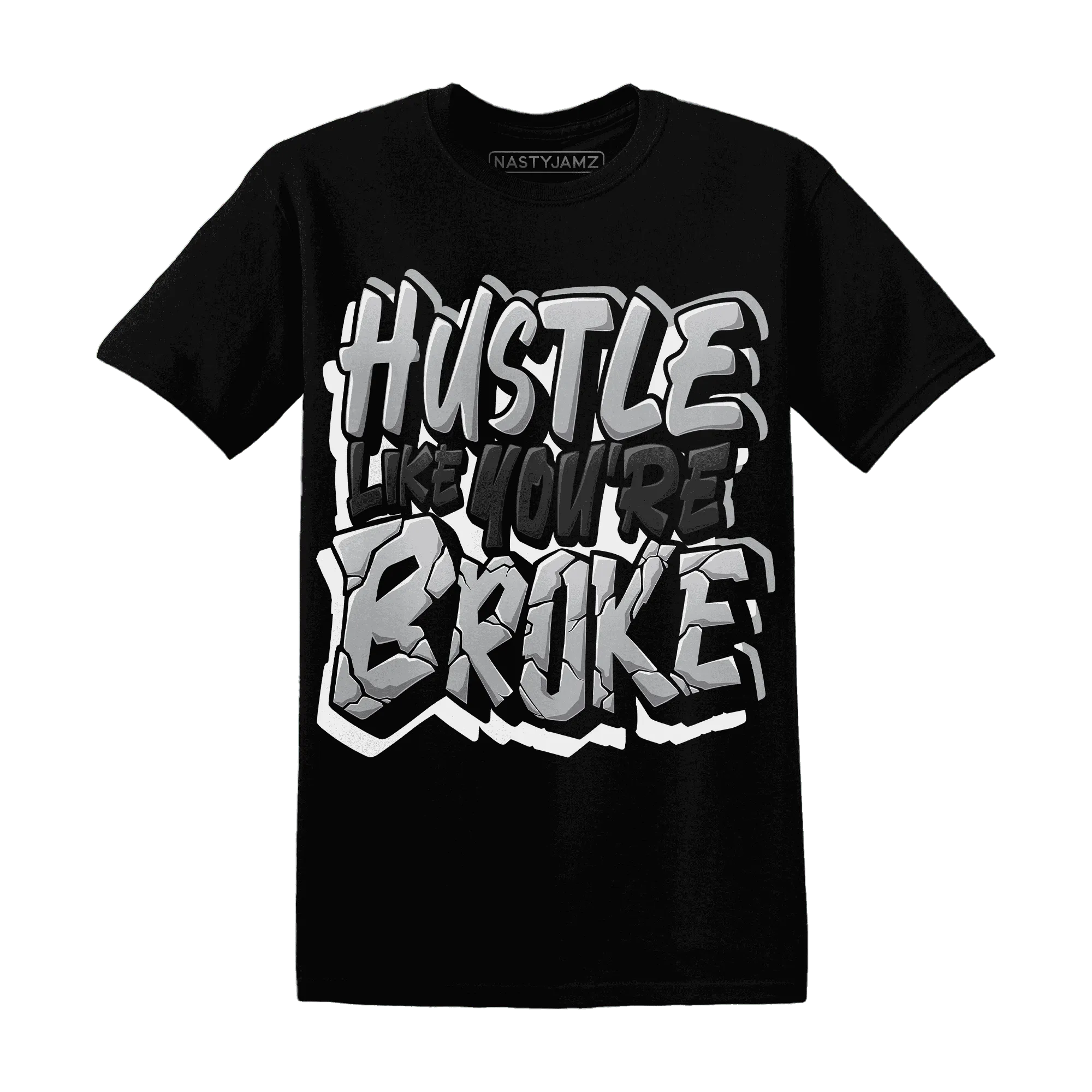 Wolf-Grey-1s-T-Shirt-Match-Hustle-Like-Broke