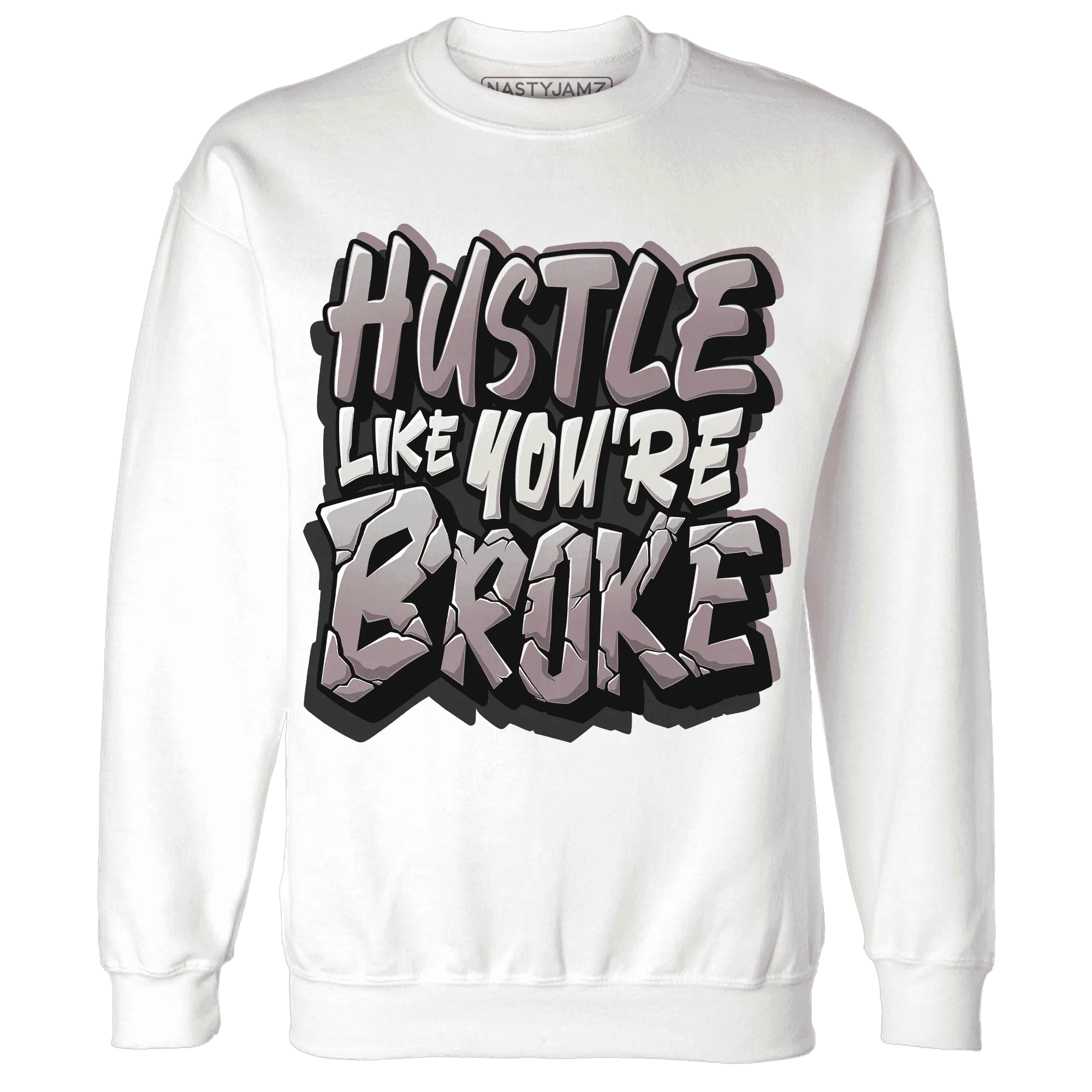 NastyJamz-Black-Violet-Ore-3s-Sweatshirt-Match-Hustle-Like-Broke