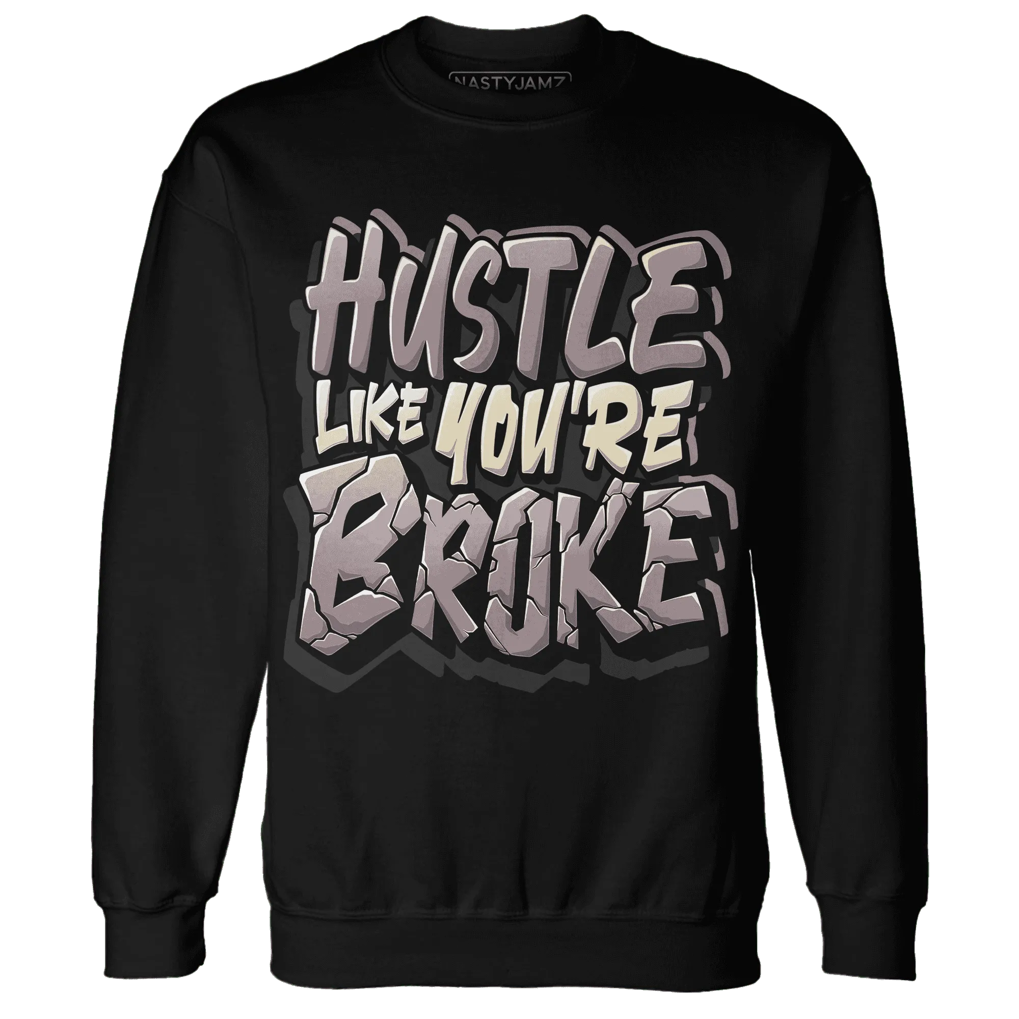 NastyJamz-Black-Violet-Ore-3s-Sweatshirt-Match-Hustle-Like-Broke