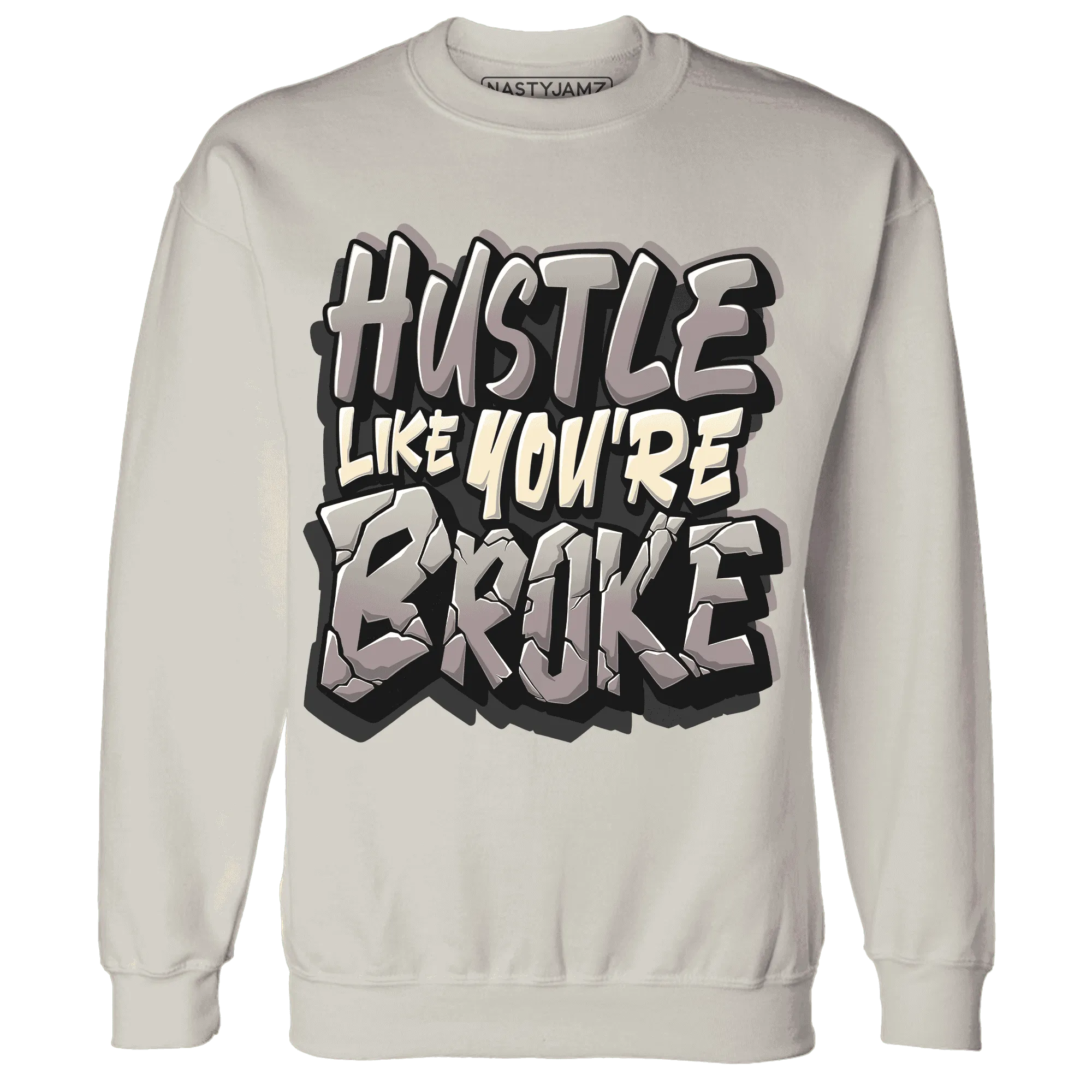 NastyJamz-Black-Violet-Ore-3s-Sweatshirt-Match-Hustle-Like-Broke