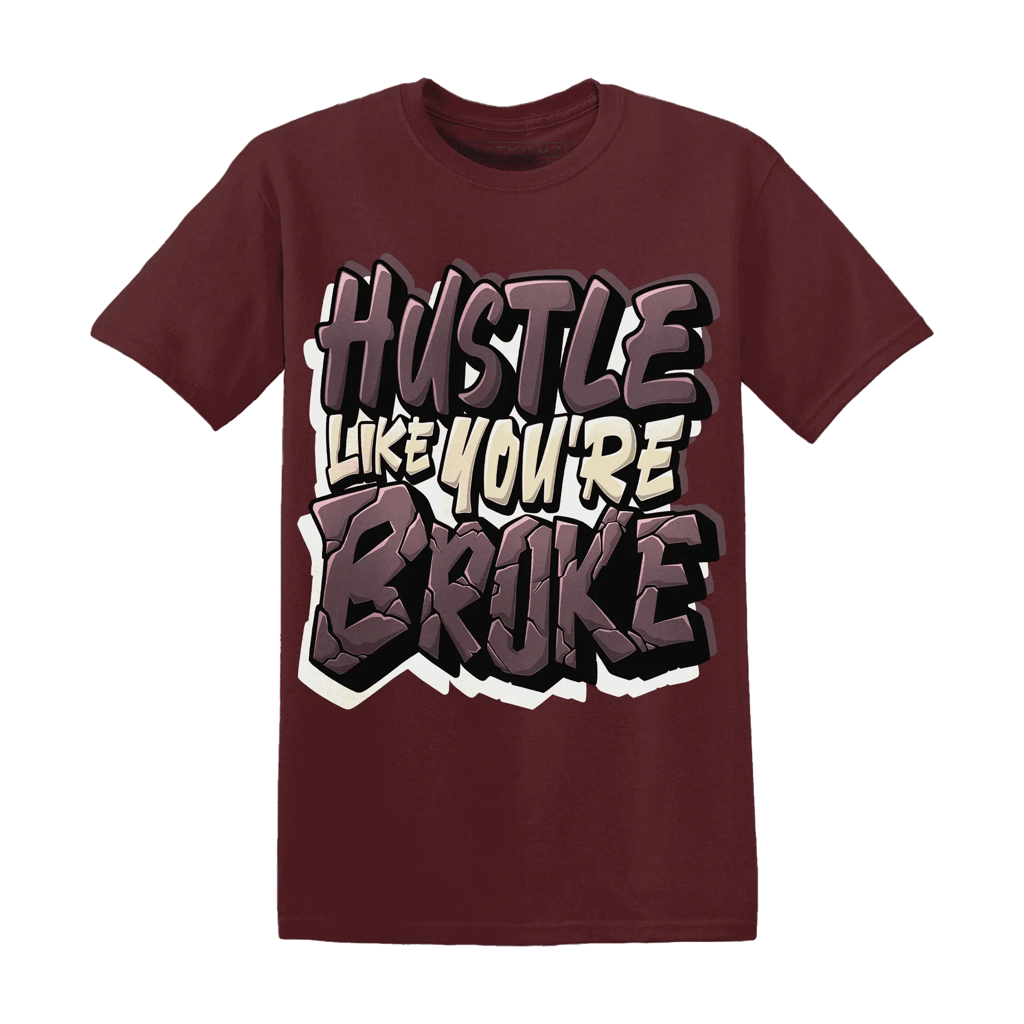 NastyJamz-Burgundy-Crush-3s-T-Shirt-Match-Hustle-Like-Broke