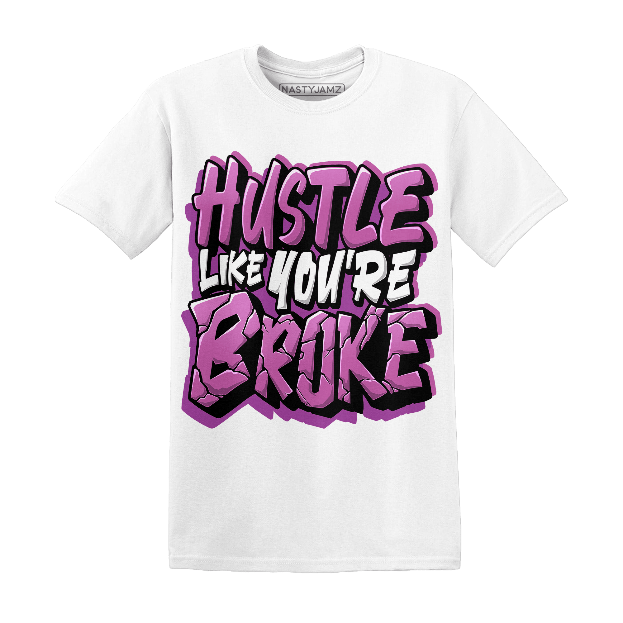 GS Hyper Violet 4s T Shirt Hustle Like Broke - NastyJamz