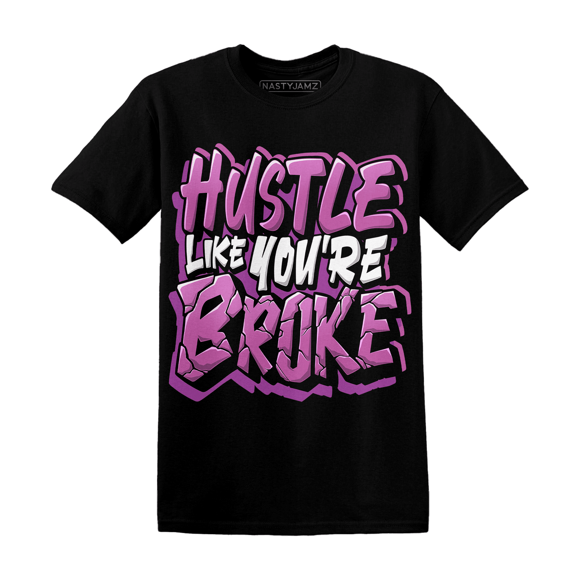GS Hyper Violet 4s T Shirt Hustle Like Broke - NastyJamz