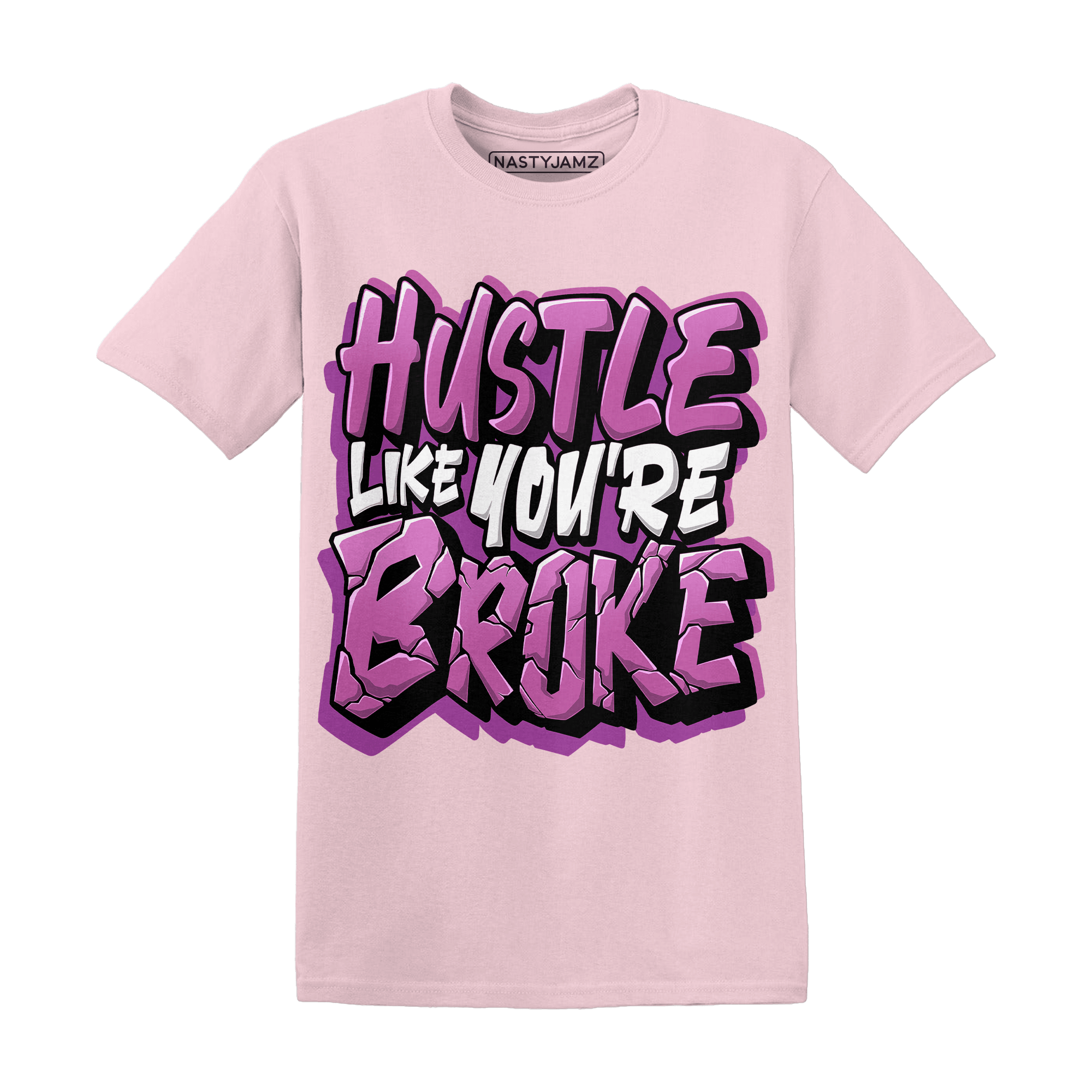 GS Hyper Violet 4s T Shirt Hustle Like Broke - NastyJamz
