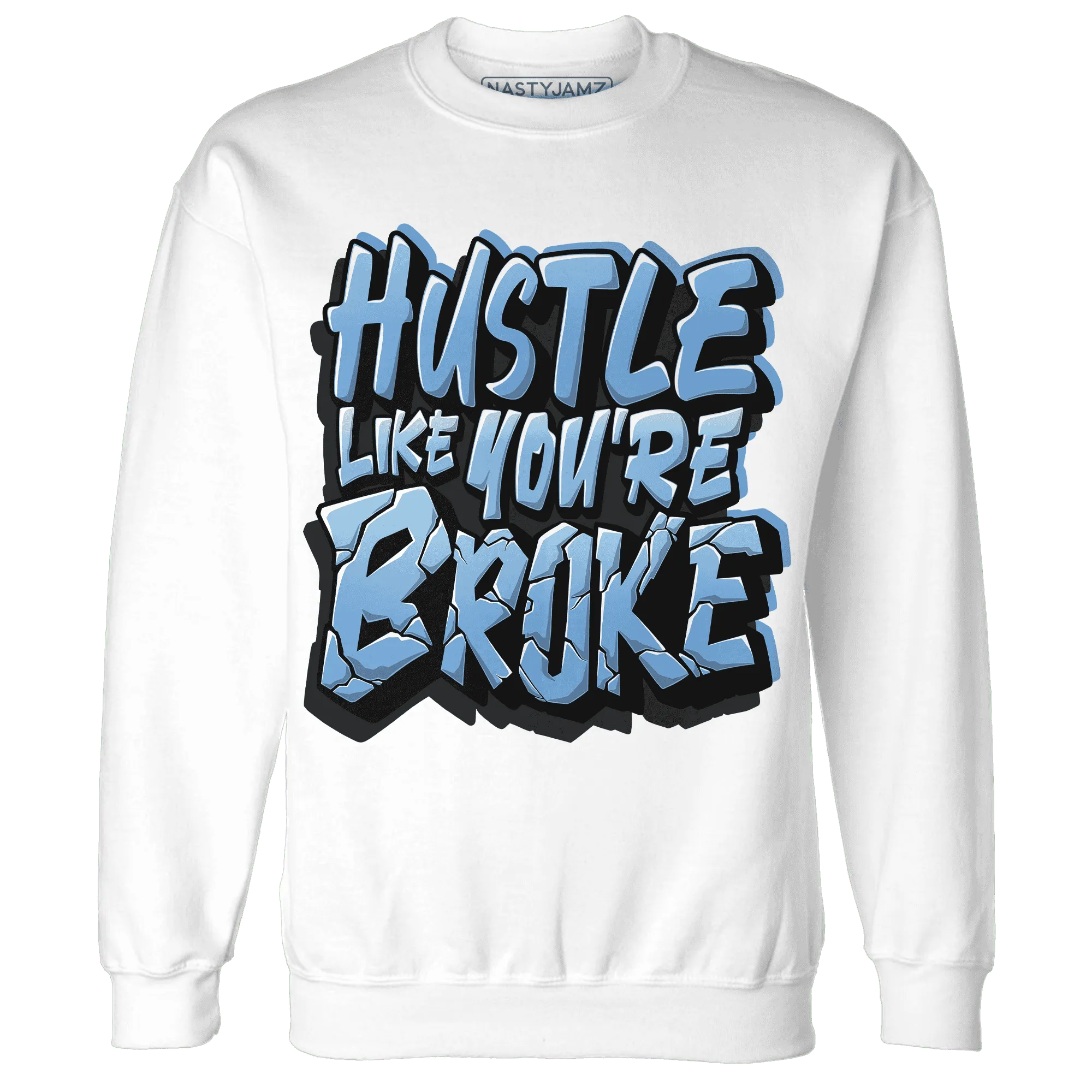 NastyJamz-AM-Plus-Black-Univercitii-Blue-Sweatshirt-Match-Hustle-Like-Broke