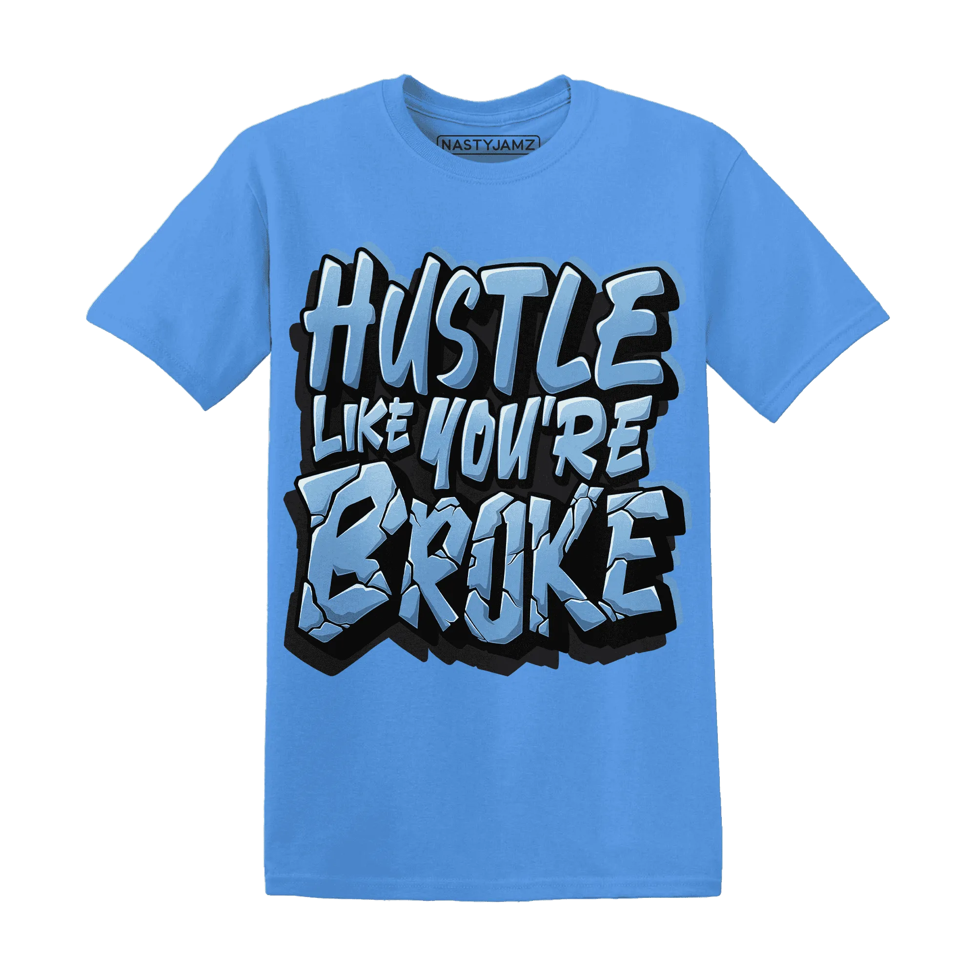 NastyJamz-AM-Plus-Black-Univercitii-Blue-T-Shirt-Match-Hustle-Like-Broke