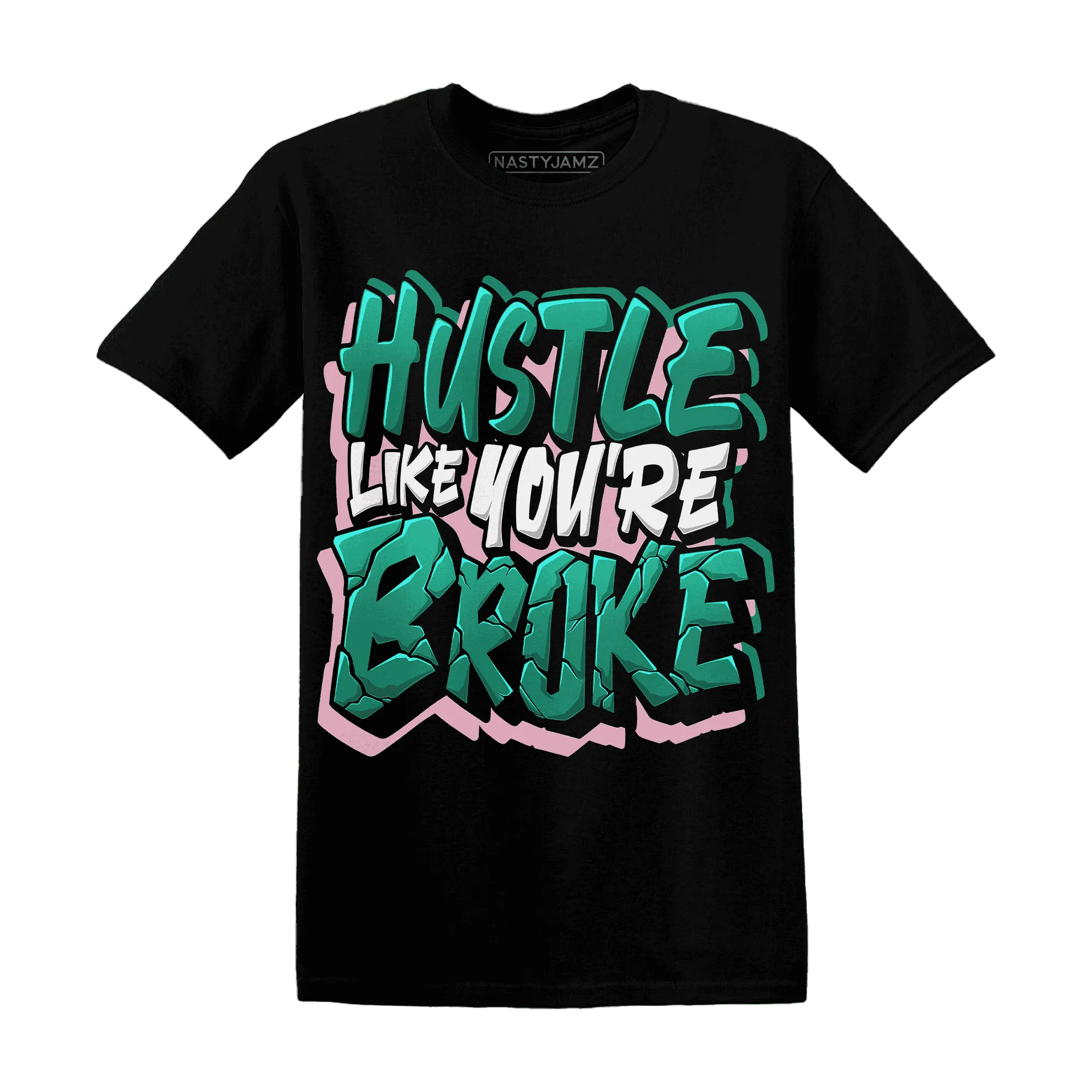 NastyJamz-Dunk-Pink-Malachite-Medium-Soft-Low-Sail-T-Shirt-Match-Hustle-Like-Broke