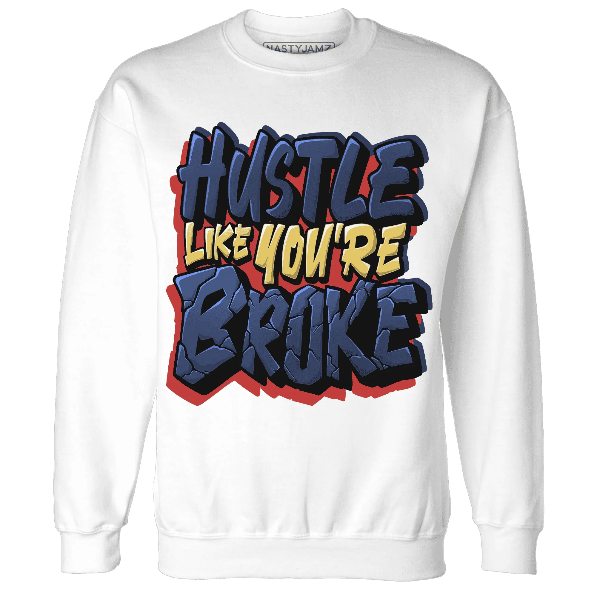 VaporMax-Air-Plus-Midnight-Navy-Gold-Black-NastyJamz-Sweatshirt-Match-Hustle-Like-Broke