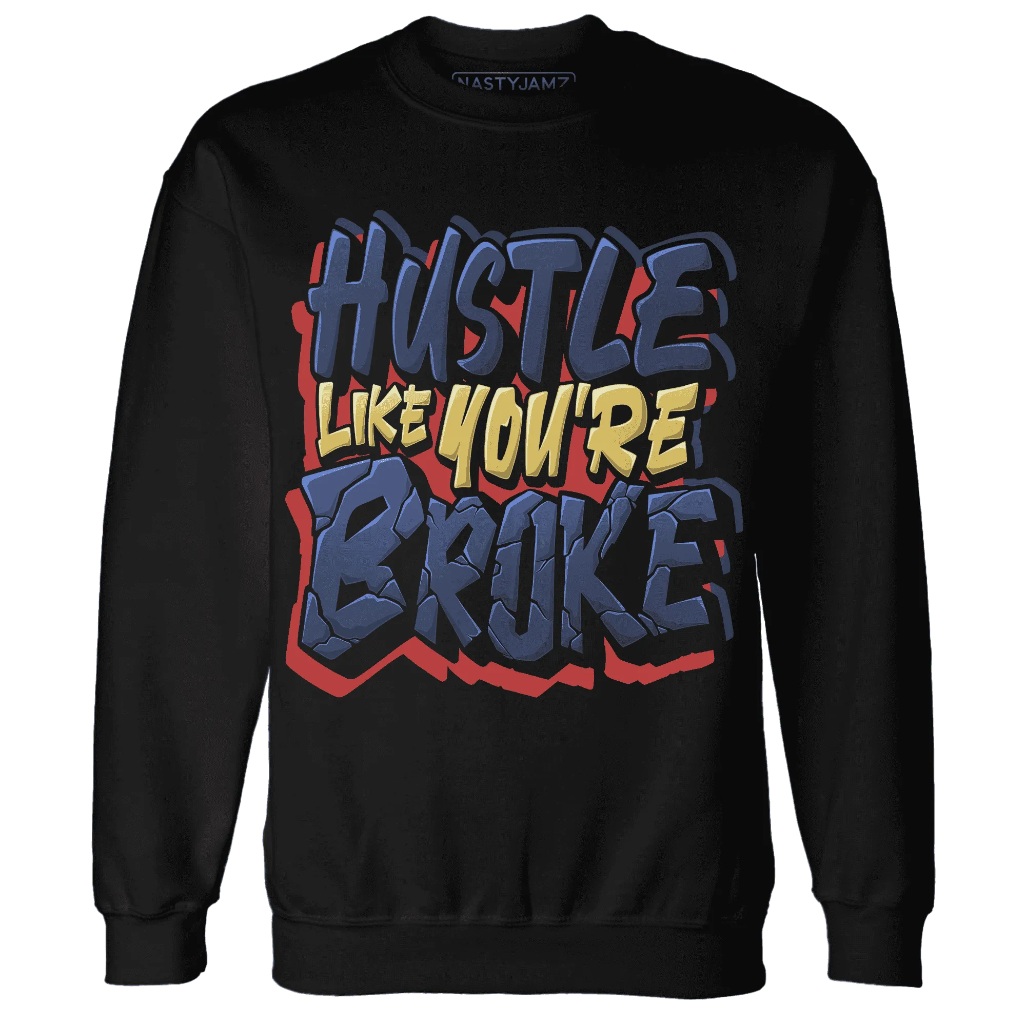 VaporMax-Air-Plus-Midnight-Navy-Gold-Black-NastyJamz-Sweatshirt-Match-Hustle-Like-Broke