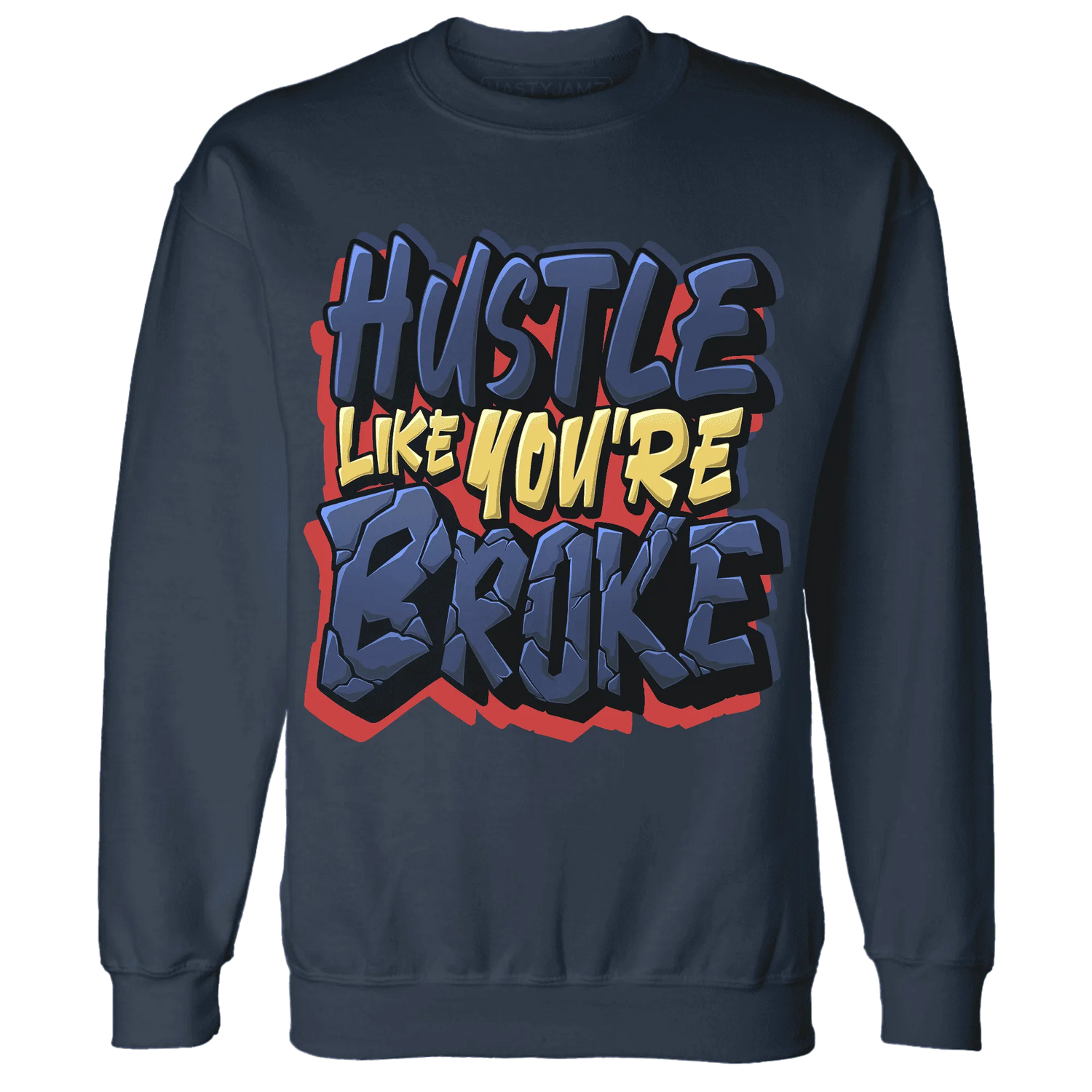 VaporMax-Air-Plus-Midnight-Navy-Gold-Black-NastyJamz-Sweatshirt-Match-Hustle-Like-Broke