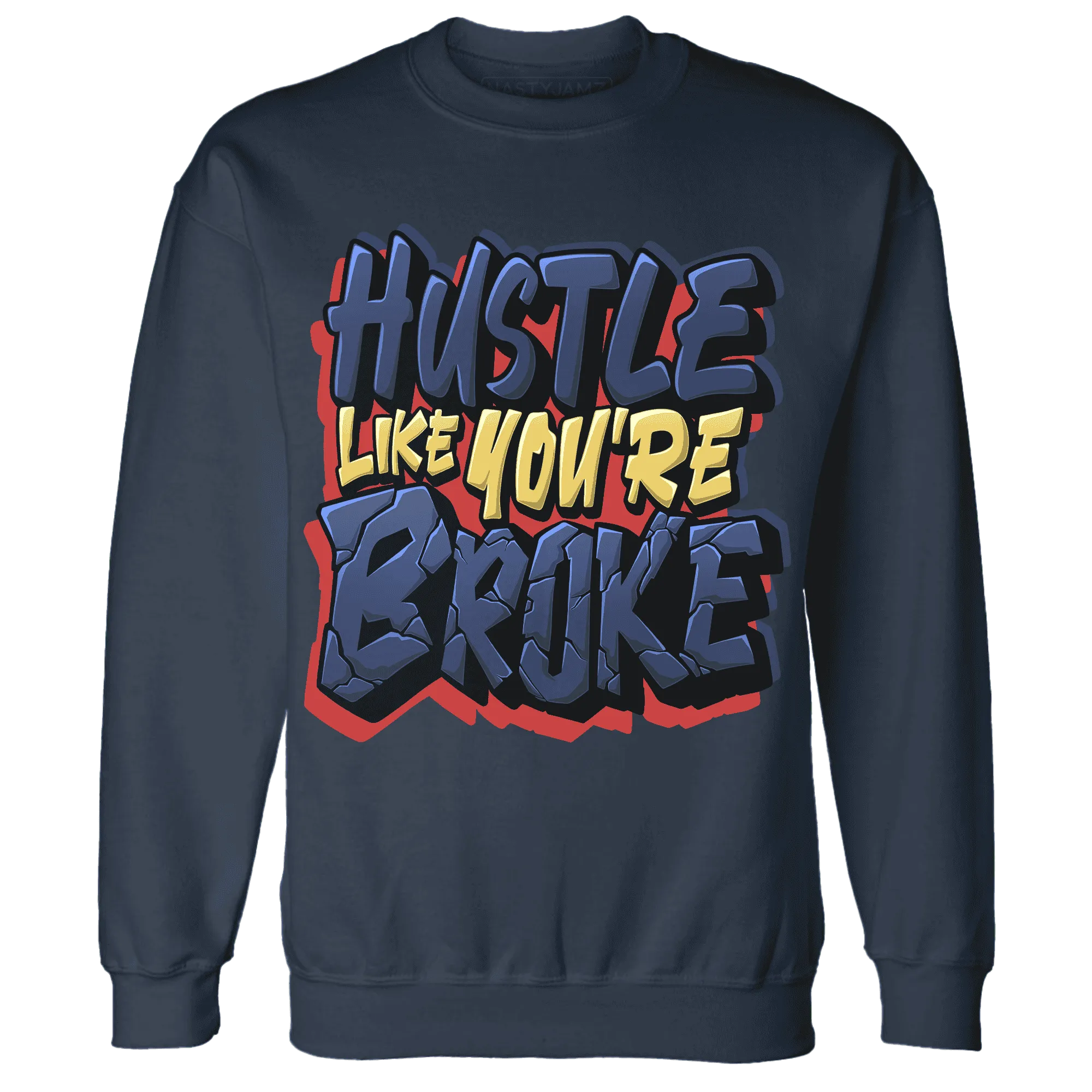 VaporMax-Air-Plus-Midnight-Navy-Gold-Black-NastyJamz-Sweatshirt-Match-Hustle-Like-Broke