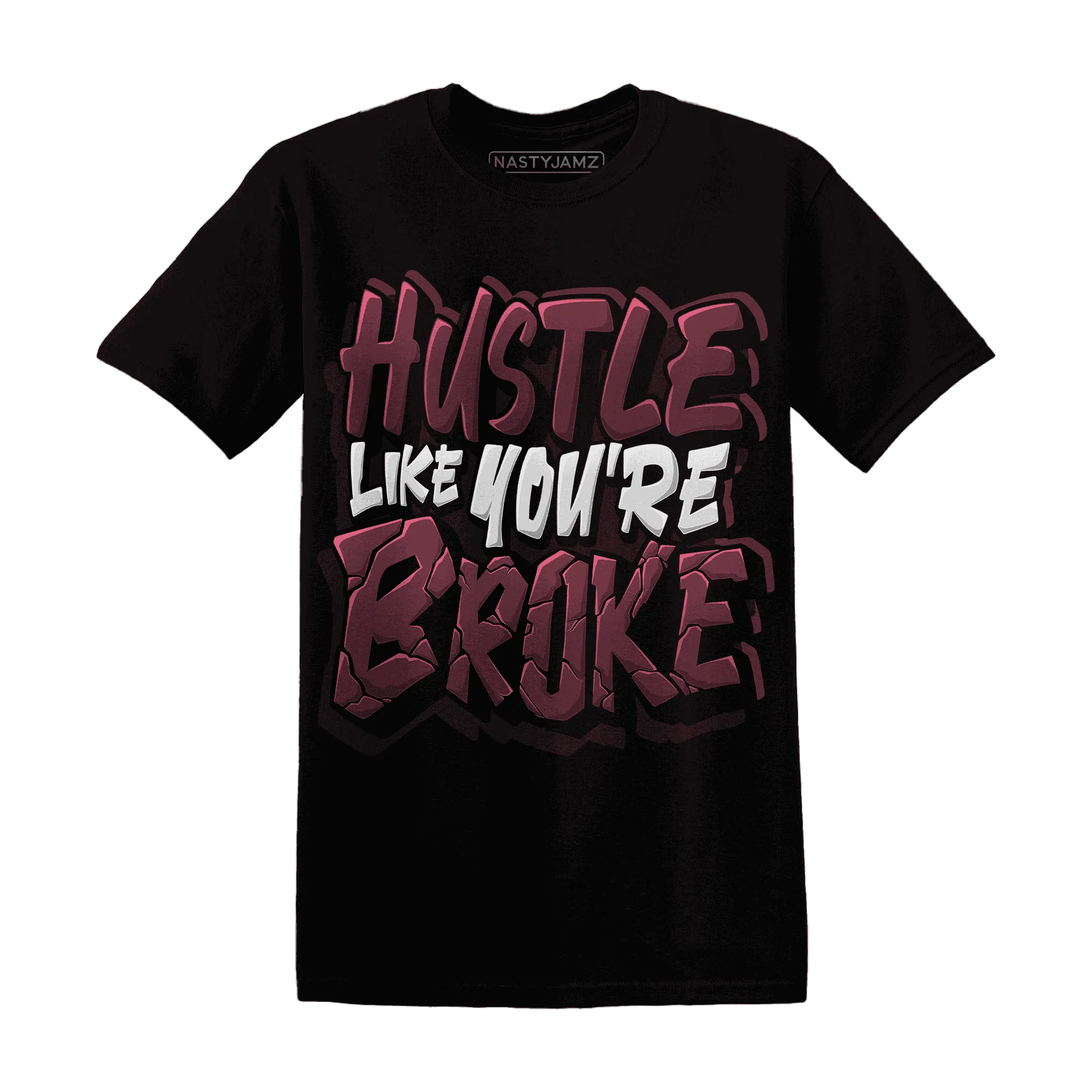 NastyJamz-VaporMax-Night-Maron-Burgundy-T-Shirt-Match-Hustle-Like-Broke
