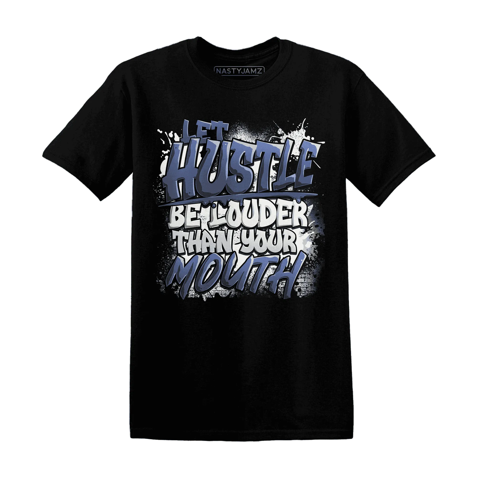 NastyJamz-Low-Diffused-Blue-11s-T-Shirt-Match-Hustle-Louder