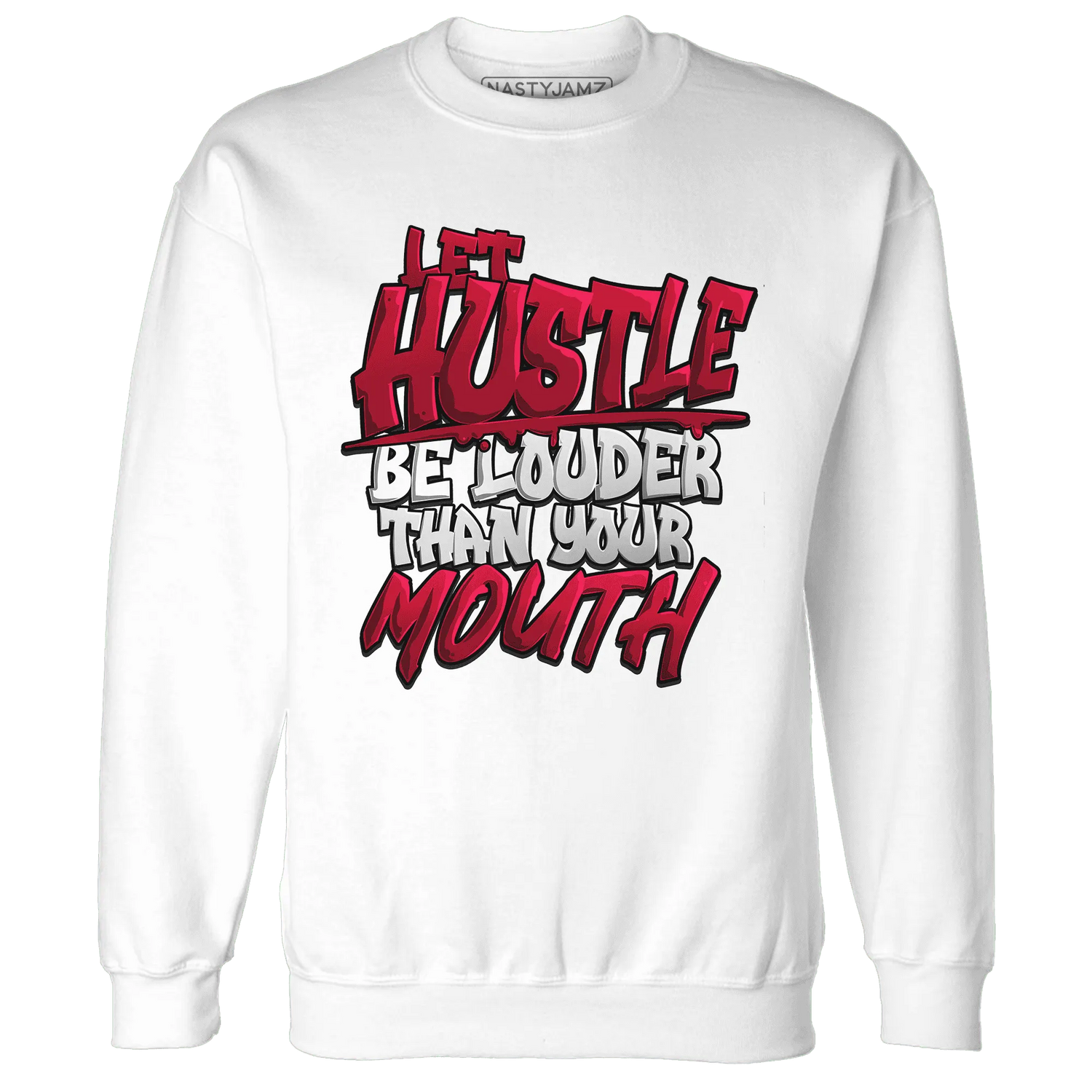 NastyJamz-Retro-Red-Taxi-12s-Sweatshirt-Match-Hustle-Louder