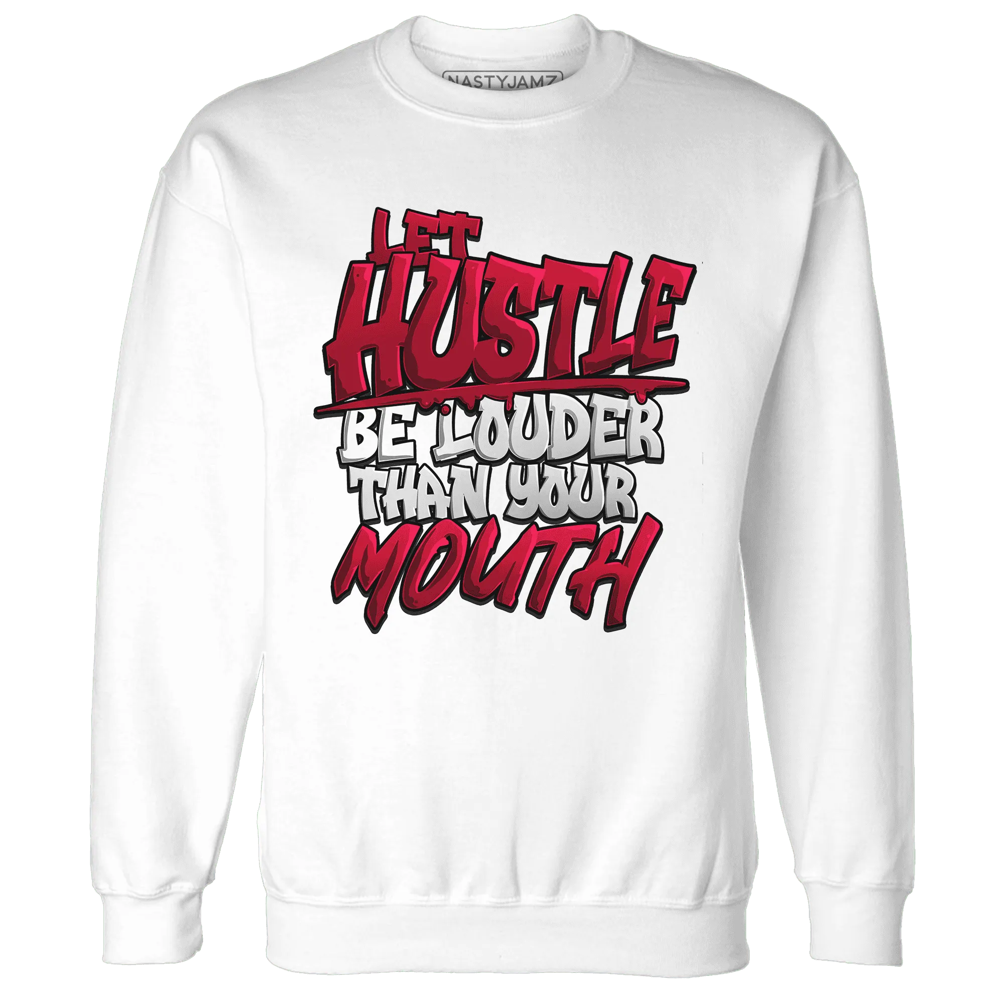 NastyJamz-Retro-Red-Taxi-12s-Sweatshirt-Match-Hustle-Louder