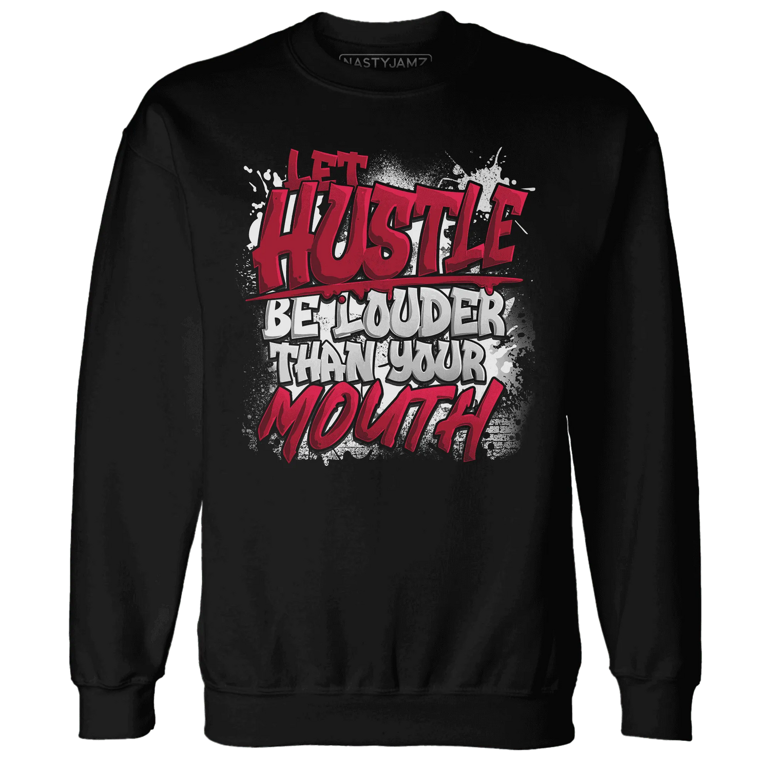 NastyJamz-Retro-Red-Taxi-12s-Sweatshirt-Match-Hustle-Louder