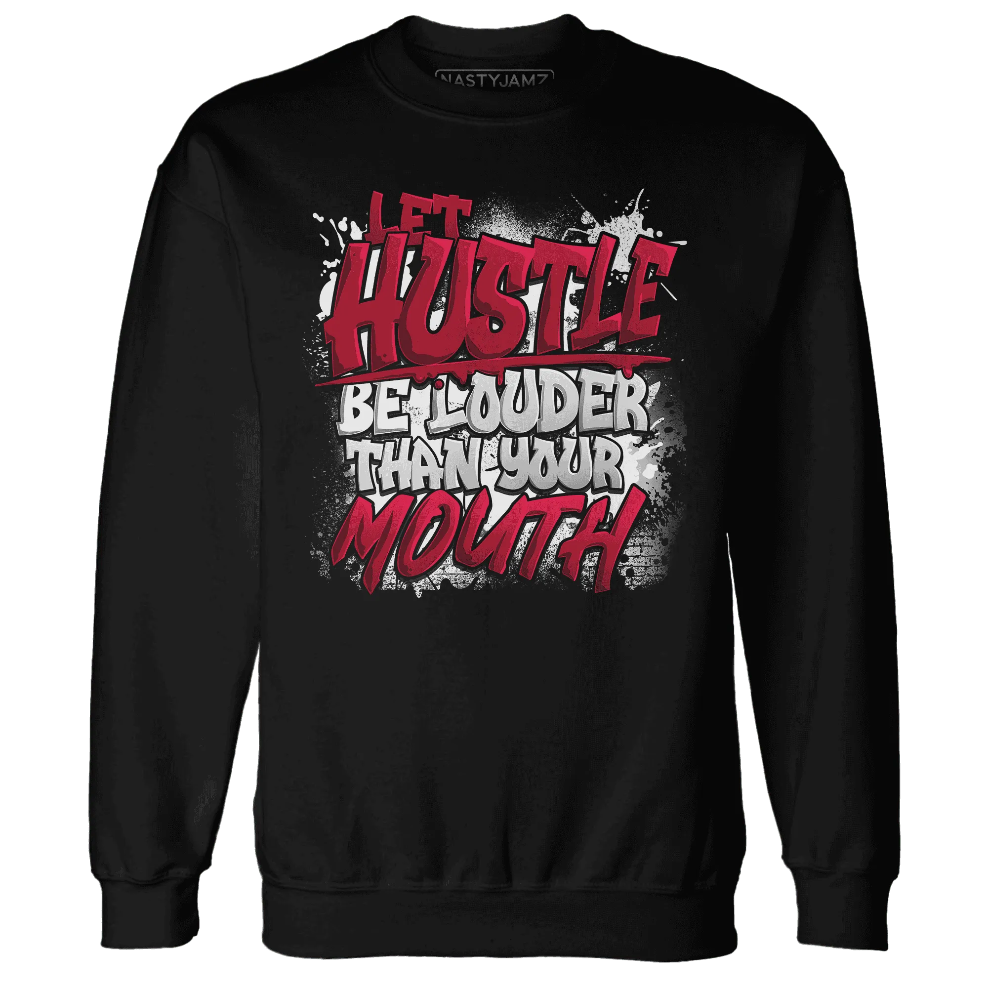NastyJamz-Retro-Red-Taxi-12s-Sweatshirt-Match-Hustle-Louder