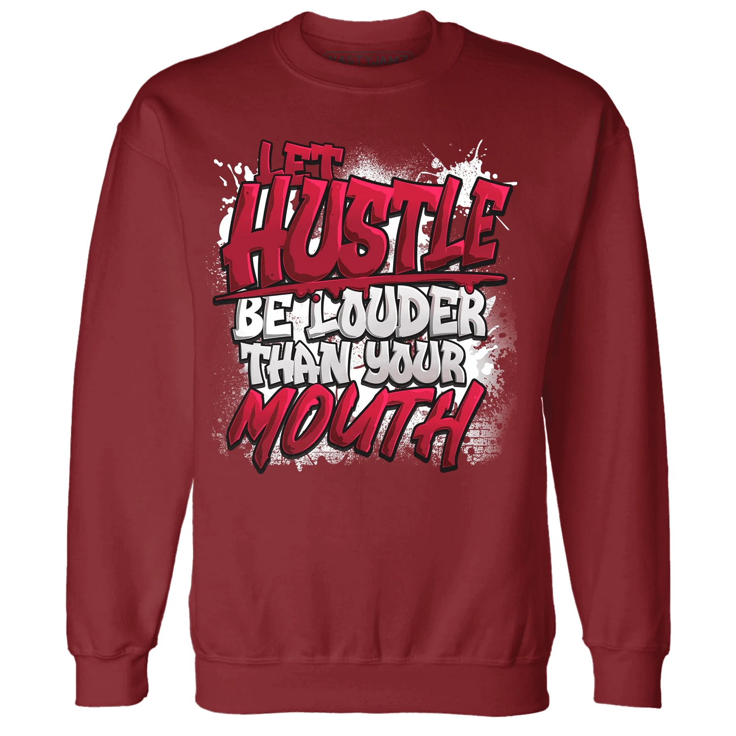 NastyJamz-Retro-Red-Taxi-12s-Sweatshirt-Match-Hustle-Louder