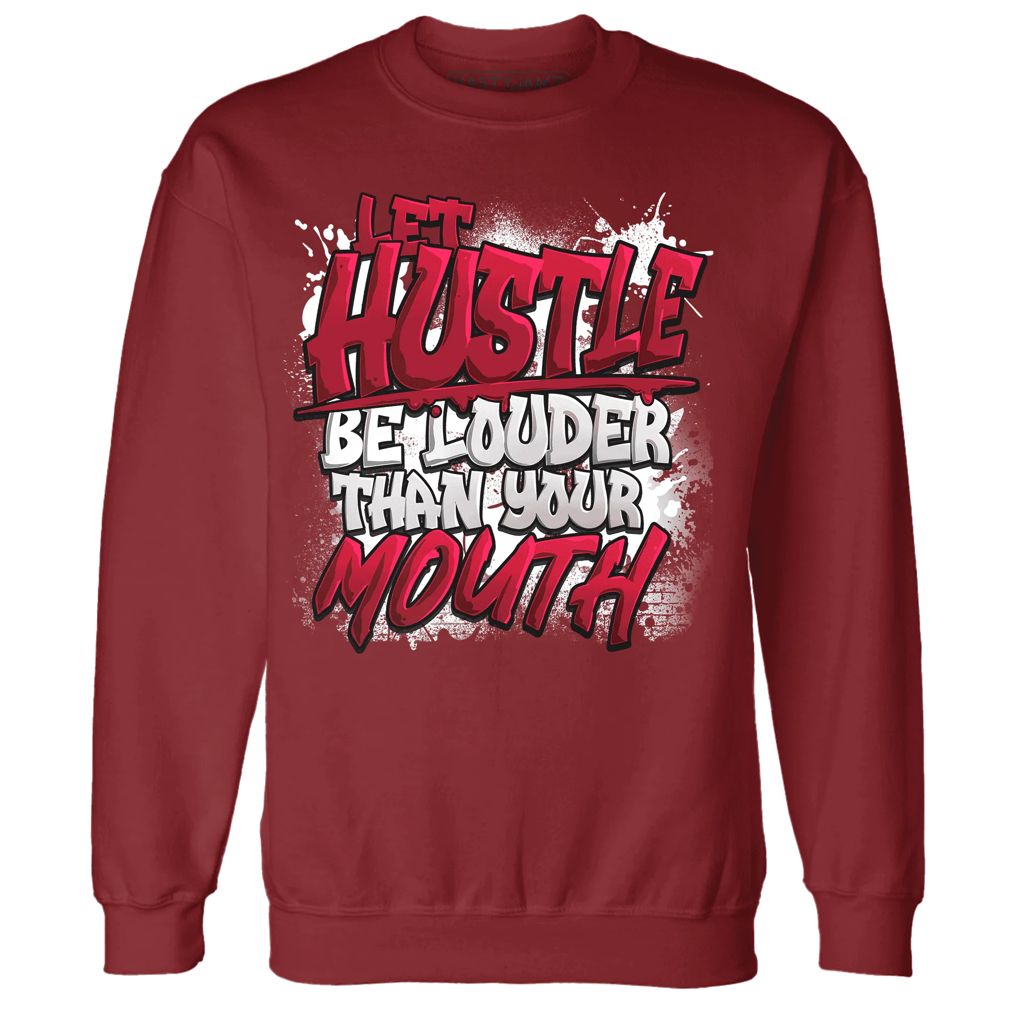 NastyJamz-Retro-Red-Taxi-12s-Sweatshirt-Match-Hustle-Louder
