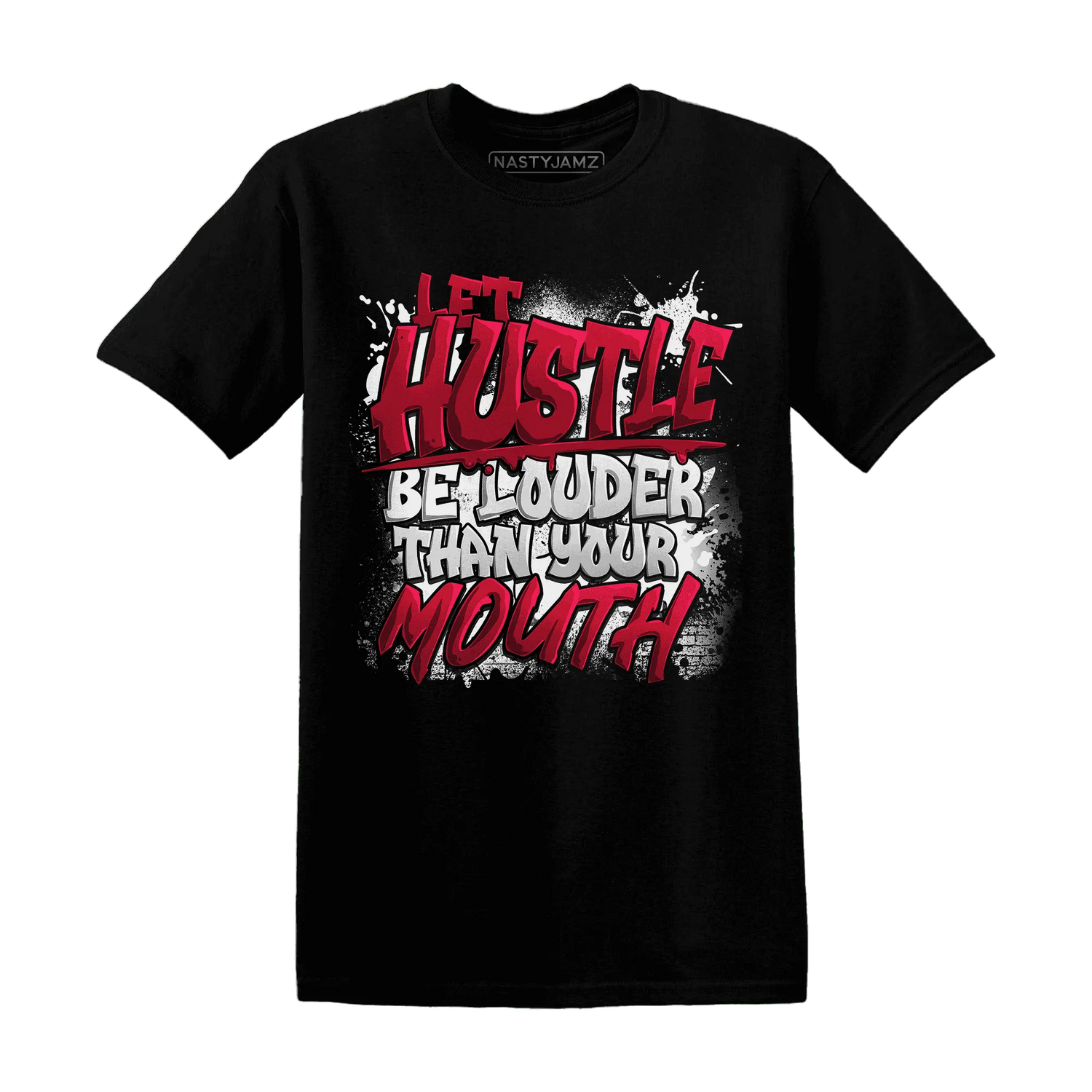 NastyJamz-Retro-Red-Taxi-12s-T-Shirt-Match-Hustle-Louder