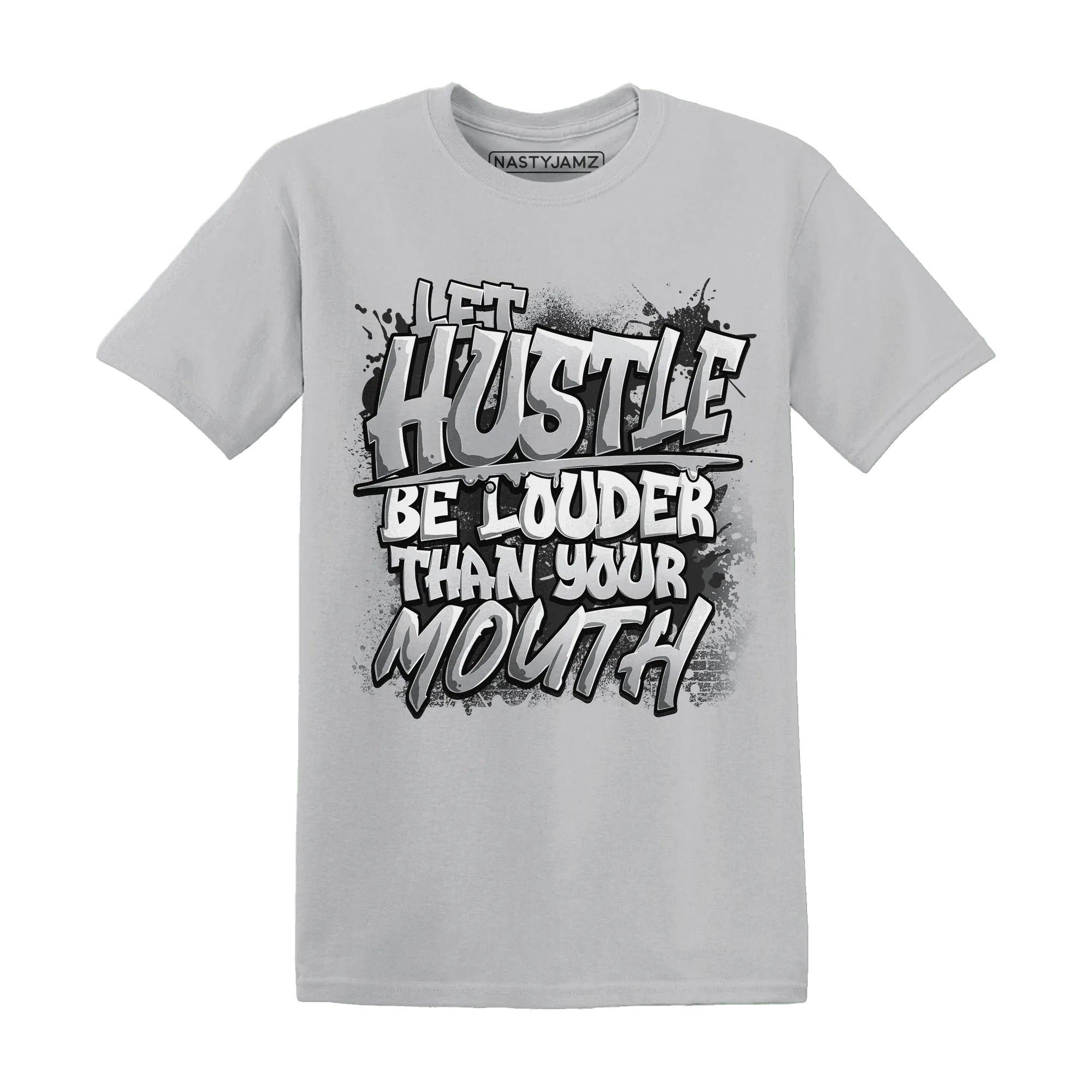 NastyJamz-Wolf-Grey-12s-T-Shirt-Match-Hustle-Louder