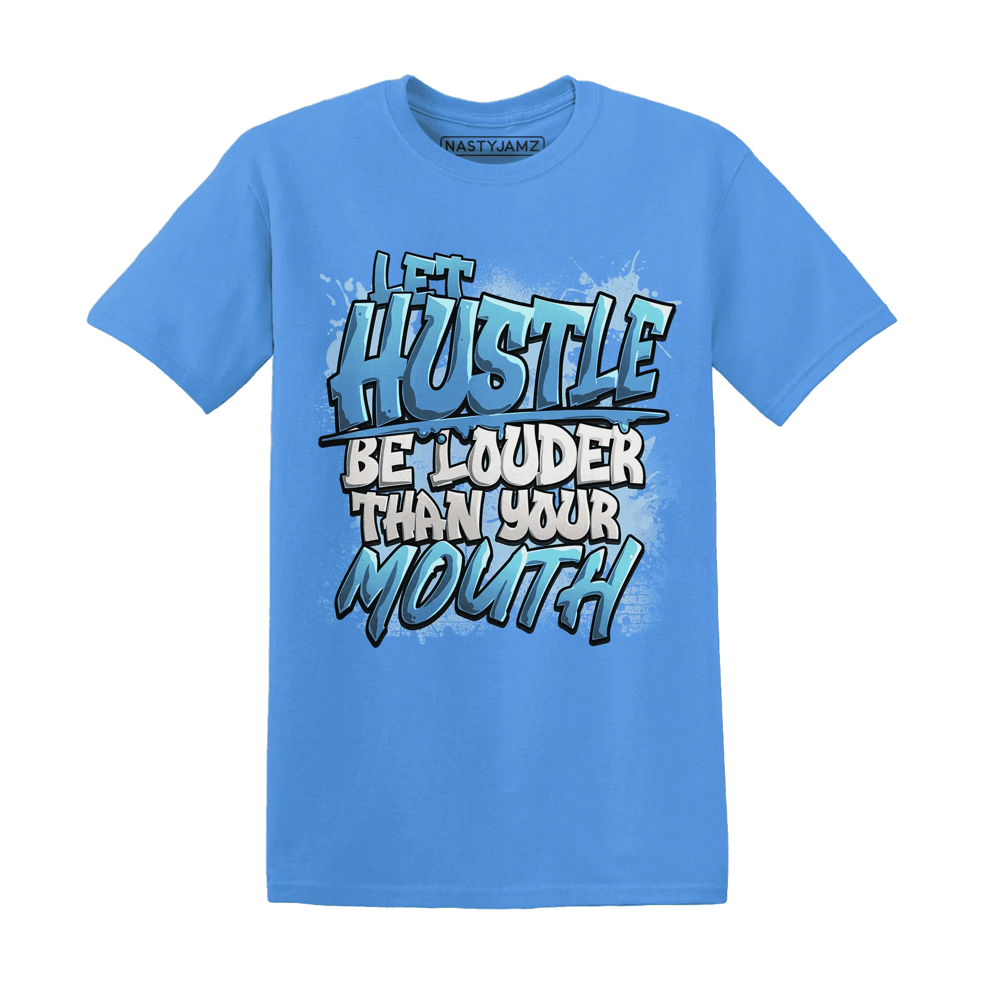 NastyJamz-Carolina-Blue-Univercitii-17s-T-Shirt-Match-Hustle-Louder