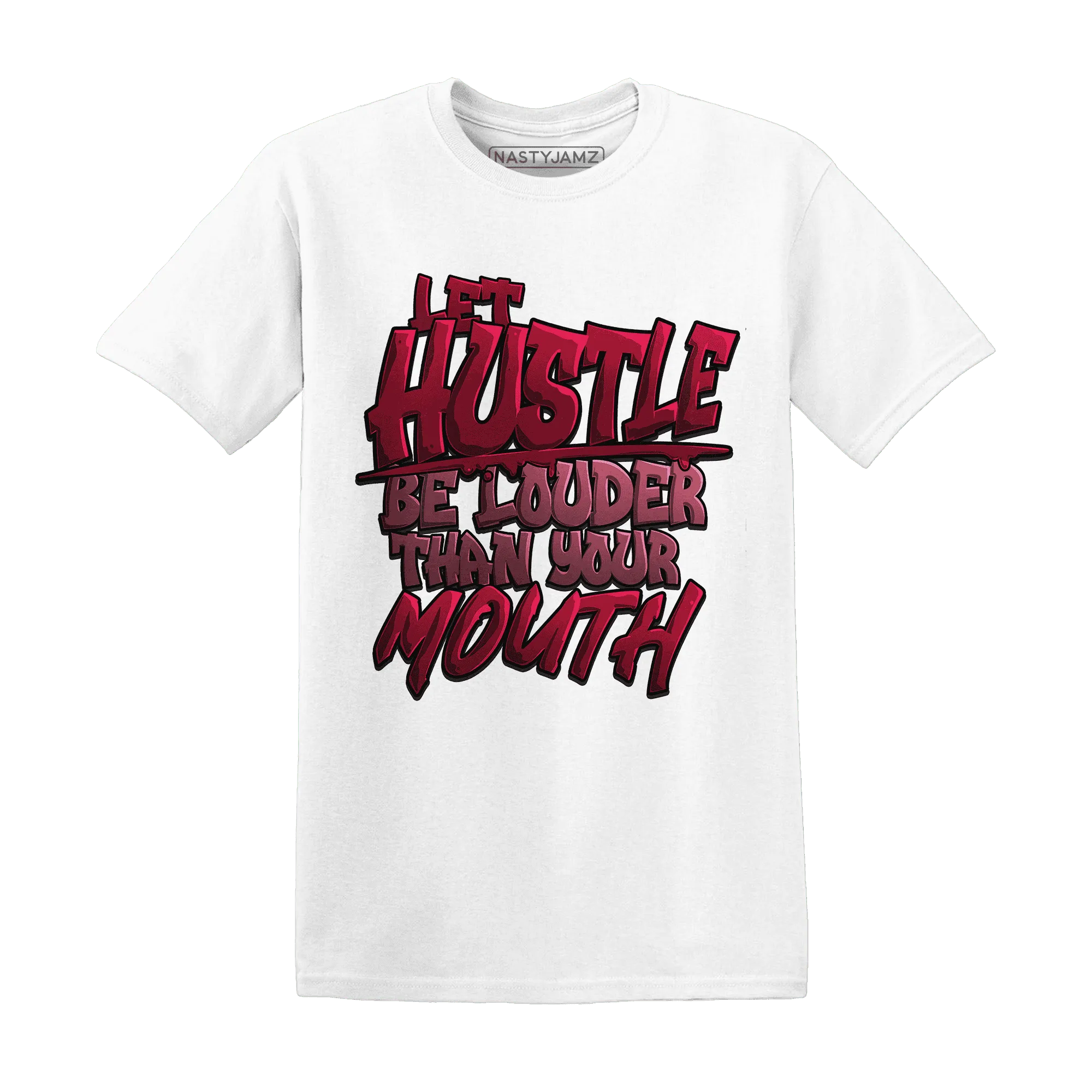 NastyJamz-High-White-Team-Red-1s-T-Shirt-Match-Hustle-Louder