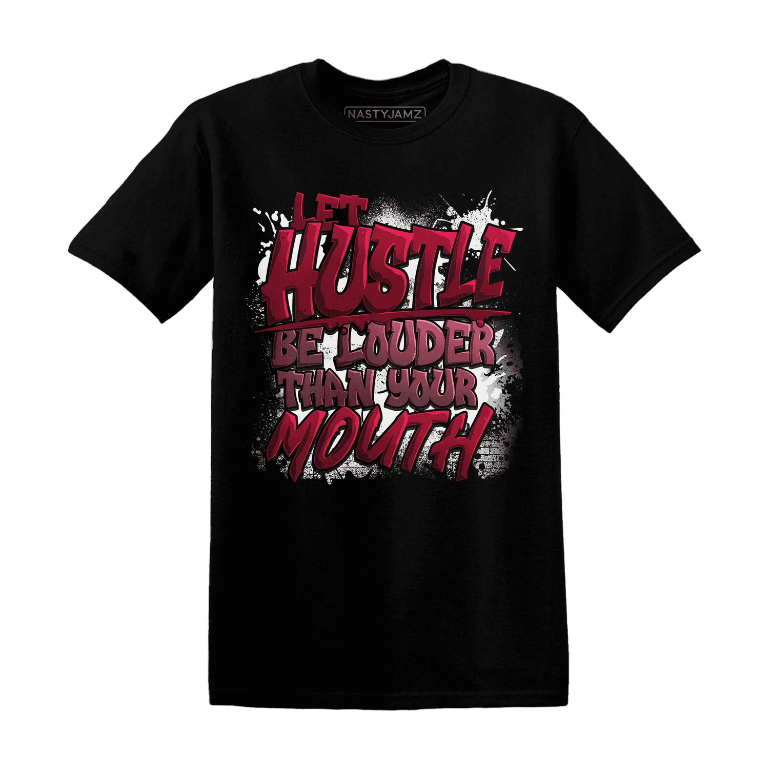 NastyJamz-High-White-Team-Red-1s-T-Shirt-Match-Hustle-Louder