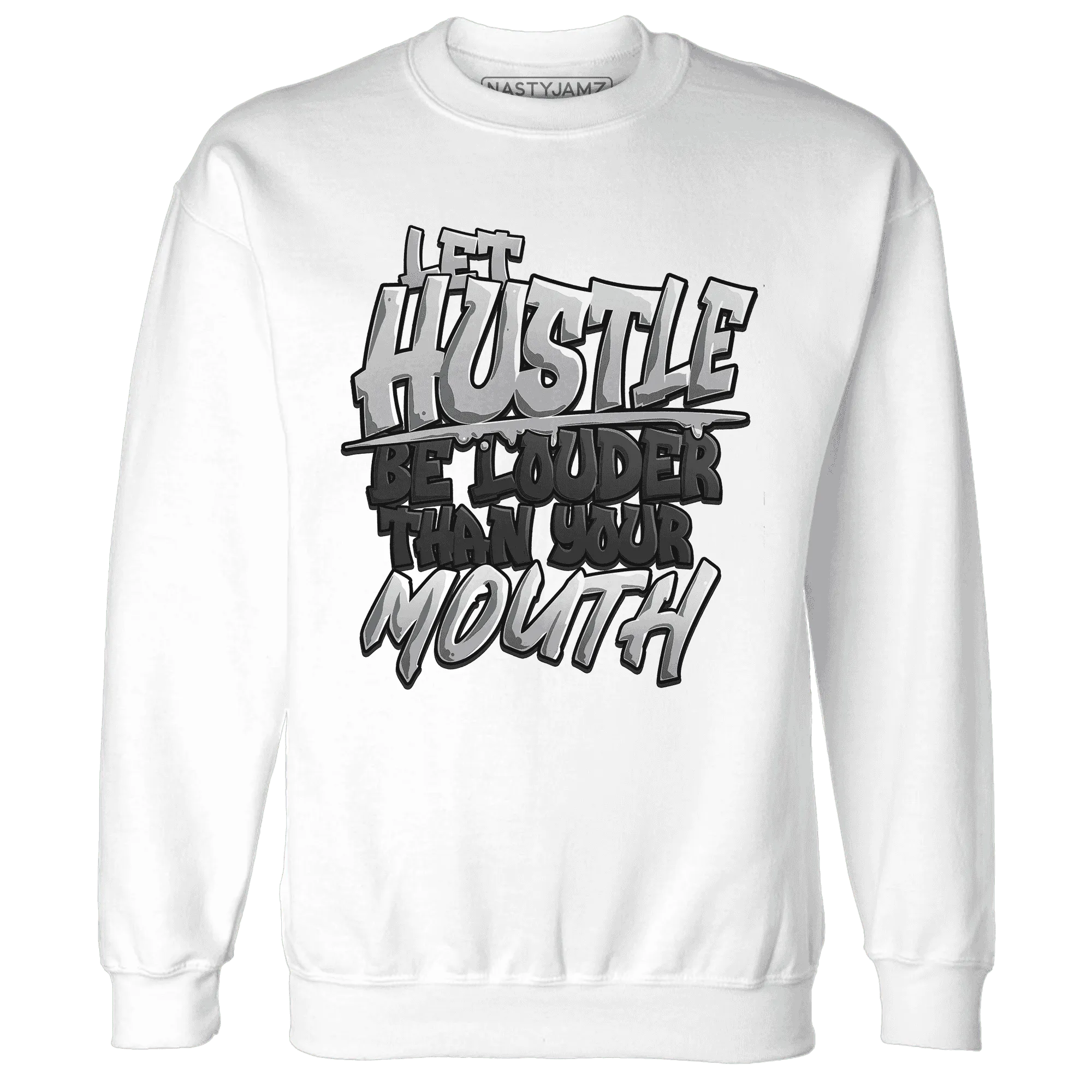 NastyJamz-Wolf-Grey-1s-Sweatshirt-Match-Hustle-Louder