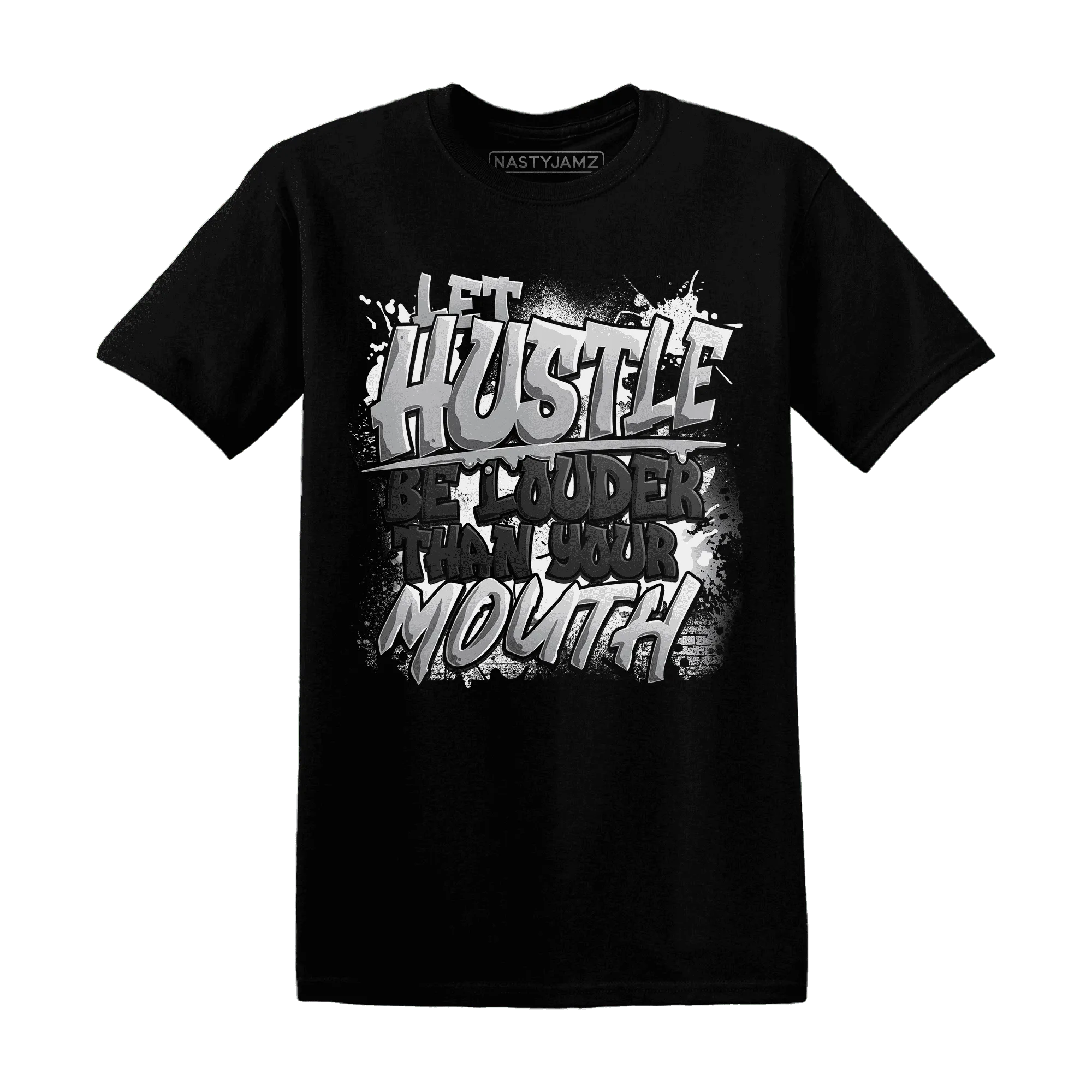 NastyJamz-Wolf-Grey-1s-T-Shirt-Match-Hustle-Louder