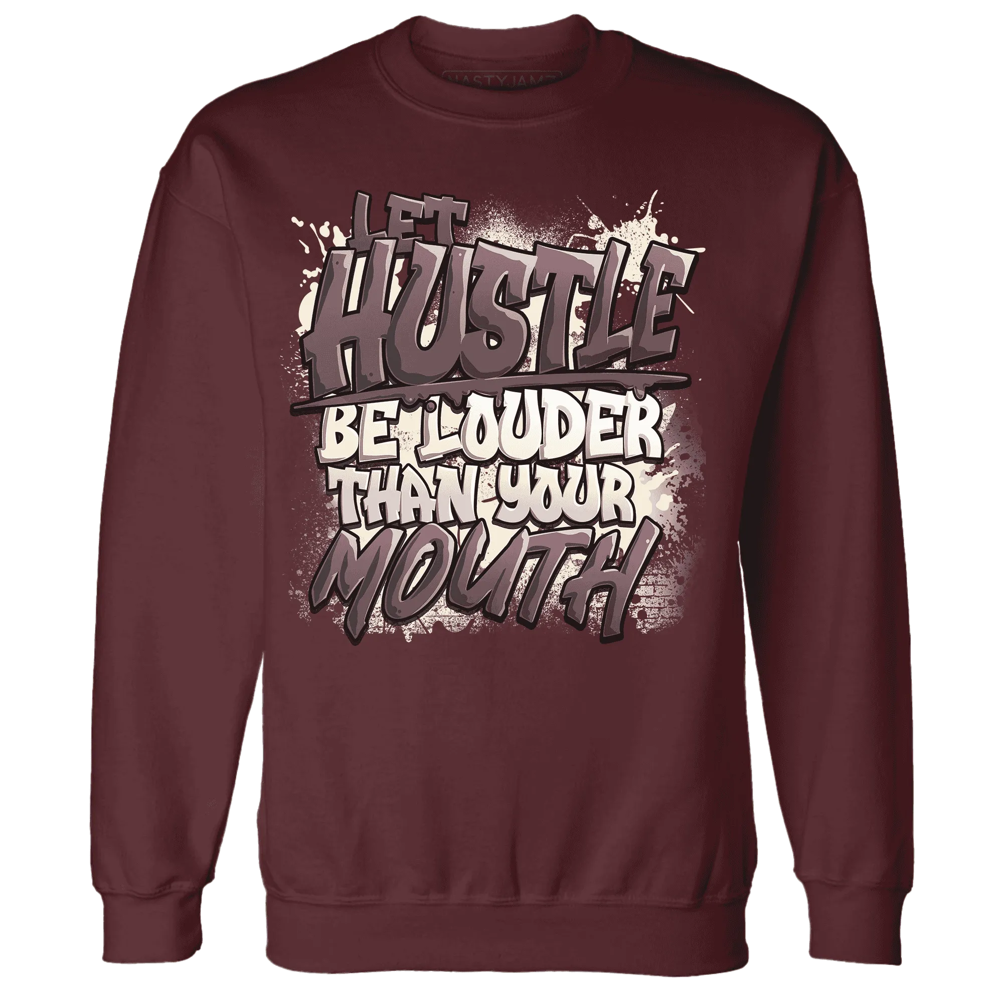 NastyJamz-Burgundy-Crush-3s-Sweatshirt-Match-Hustle-Louder