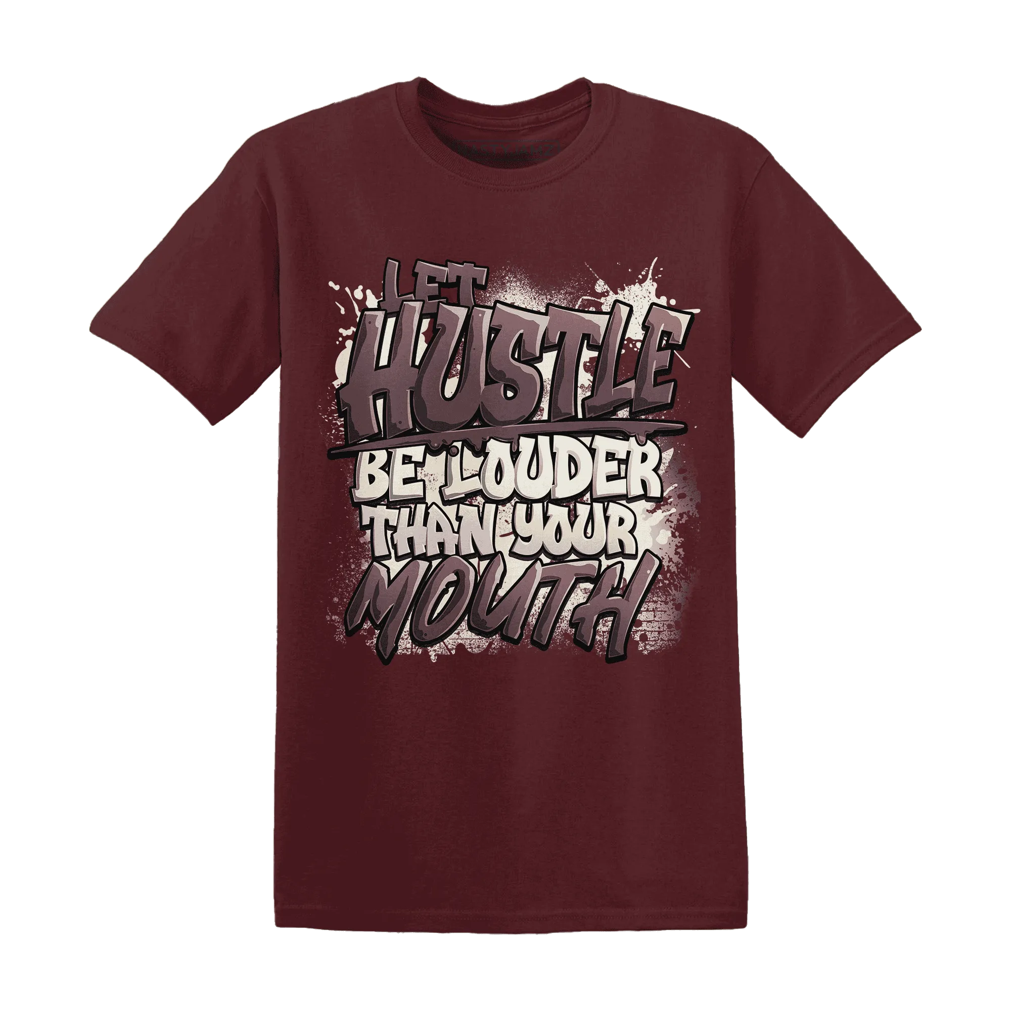 NastyJamz-Burgundy-Crush-3s-T-Shirt-Match-Hustle-Louder