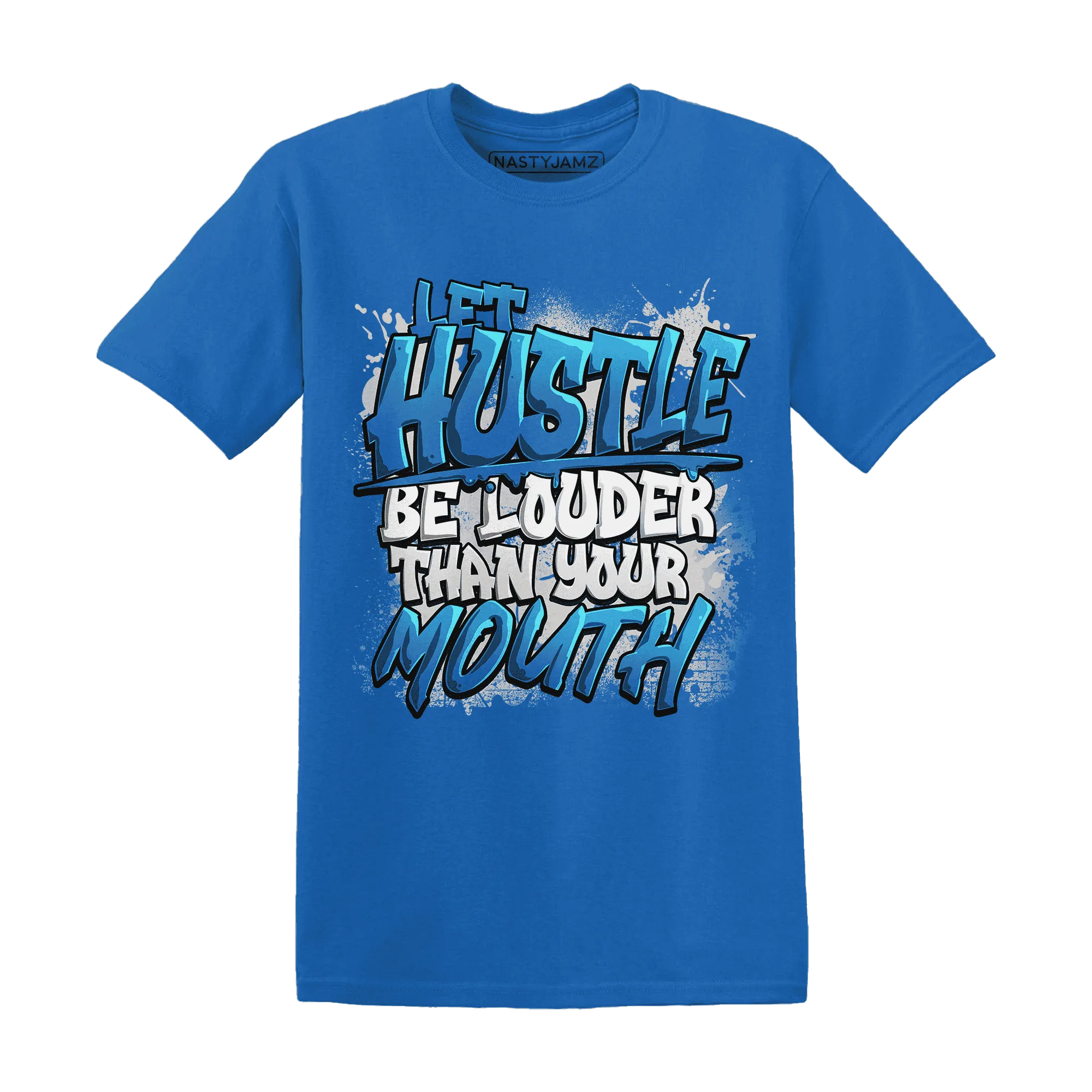 NastyJamz-Industrial-Blue-4s-T-Shirt-Match-Hustle-Louder