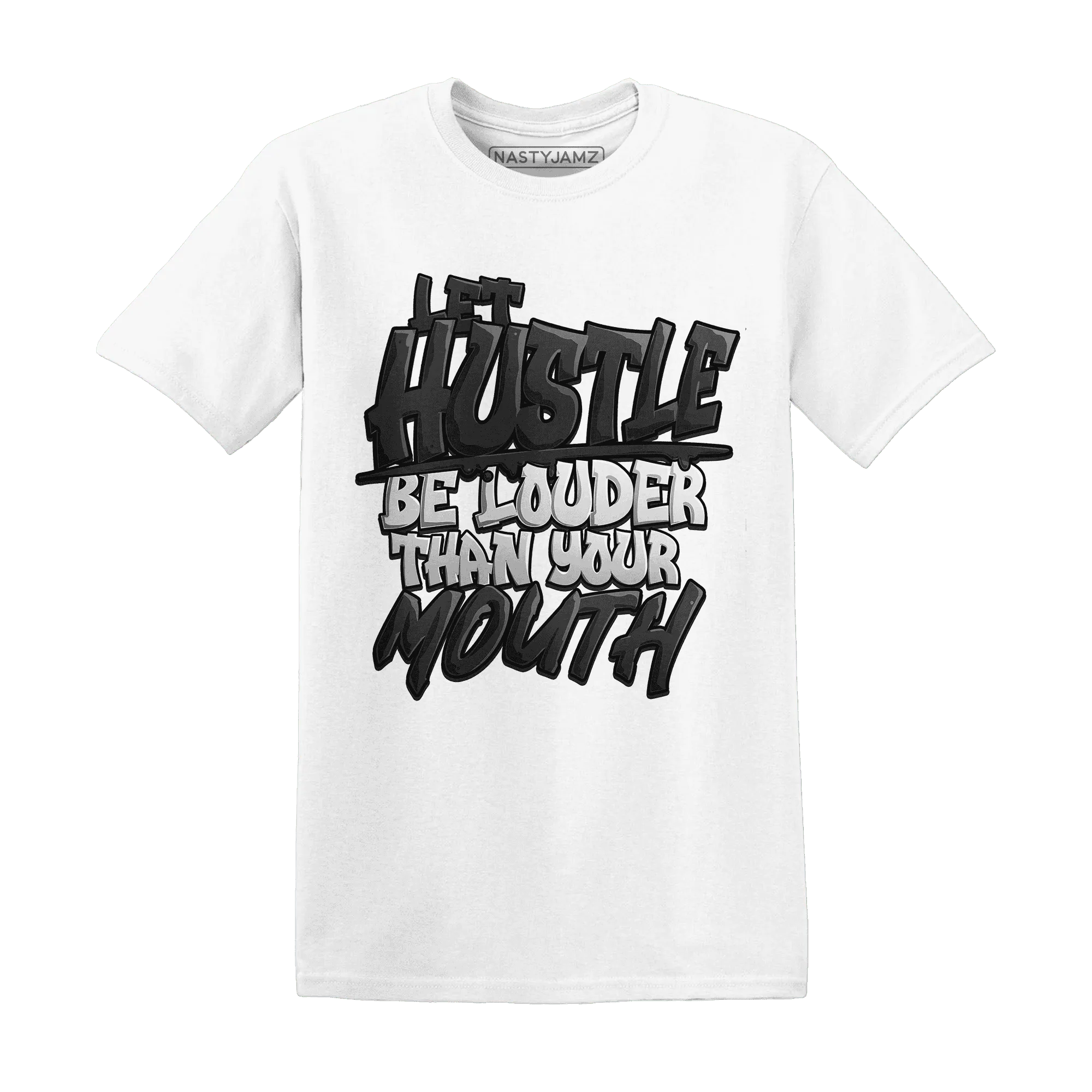 NastyJamz-White-Thunder-4s-T-Shirt-Match-Hustle-Louder