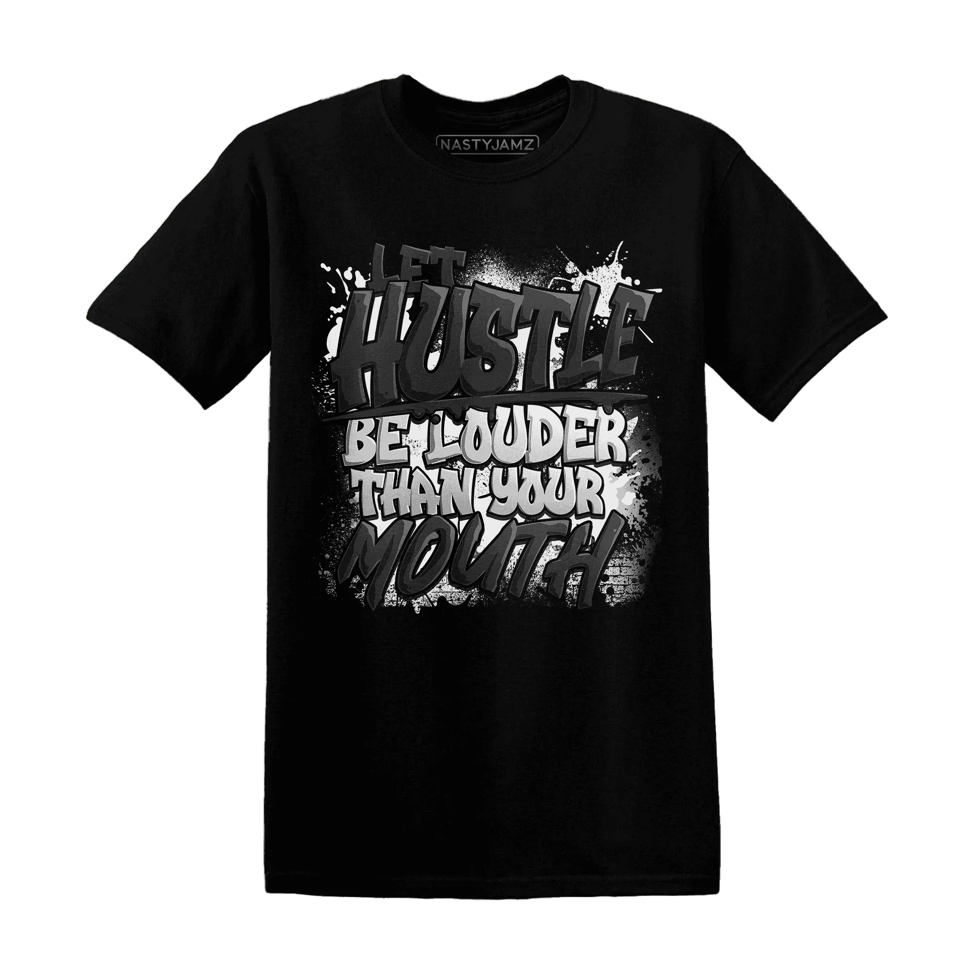 NastyJamz-White-Thunder-4s-T-Shirt-Match-Hustle-Louder