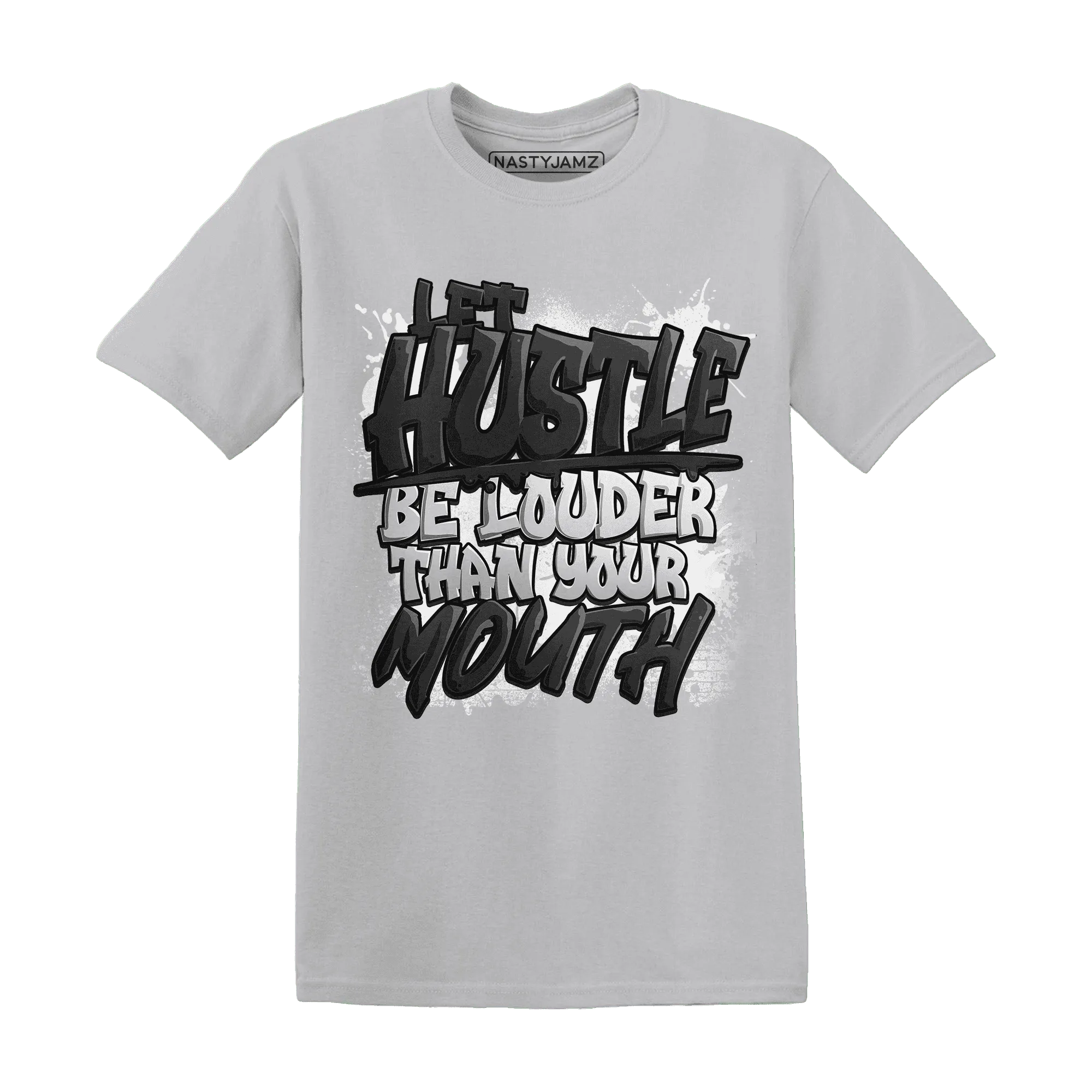 NastyJamz-White-Thunder-4s-T-Shirt-Match-Hustle-Louder