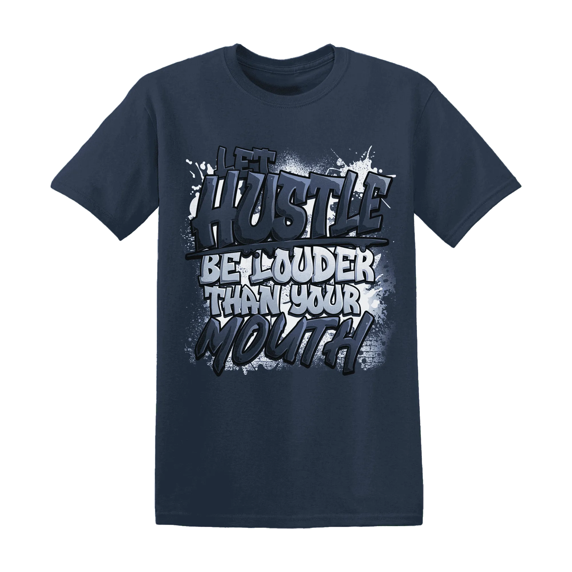 NastyJamz-White-Navy-6s-T-Shirt-Match-Hustle-Louder