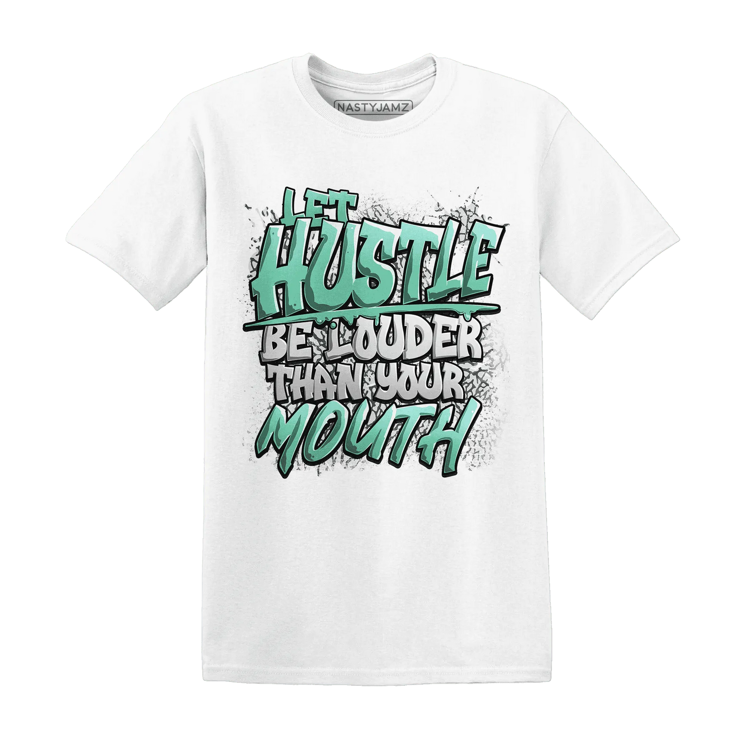 NastyJamz-Green-Glow-3s-T-Shirt-Match-Hustle-Louder