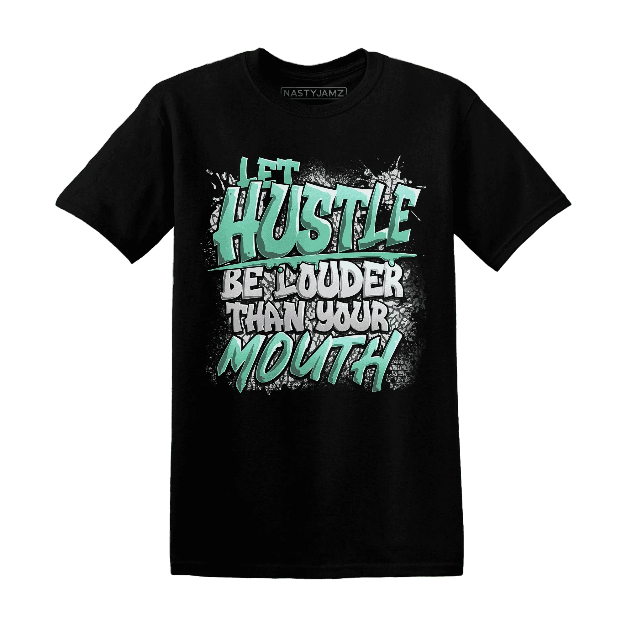 NastyJamz-Green-Glow-3s-T-Shirt-Match-Hustle-Louder