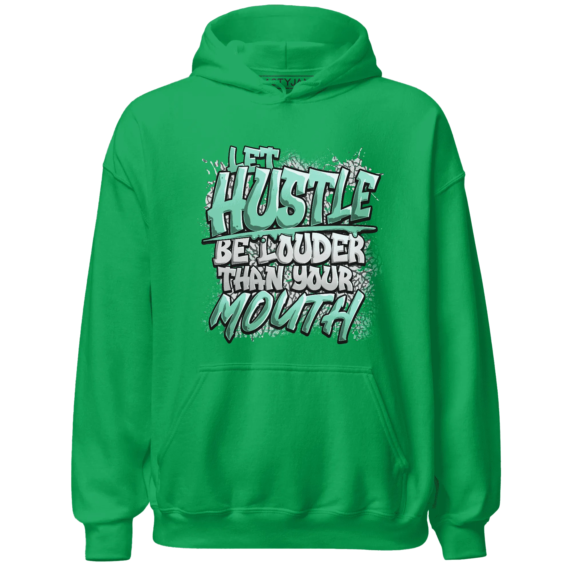 NastyJamz-Green-Glow-3s-Hoodie-Match-Hustle-Louder