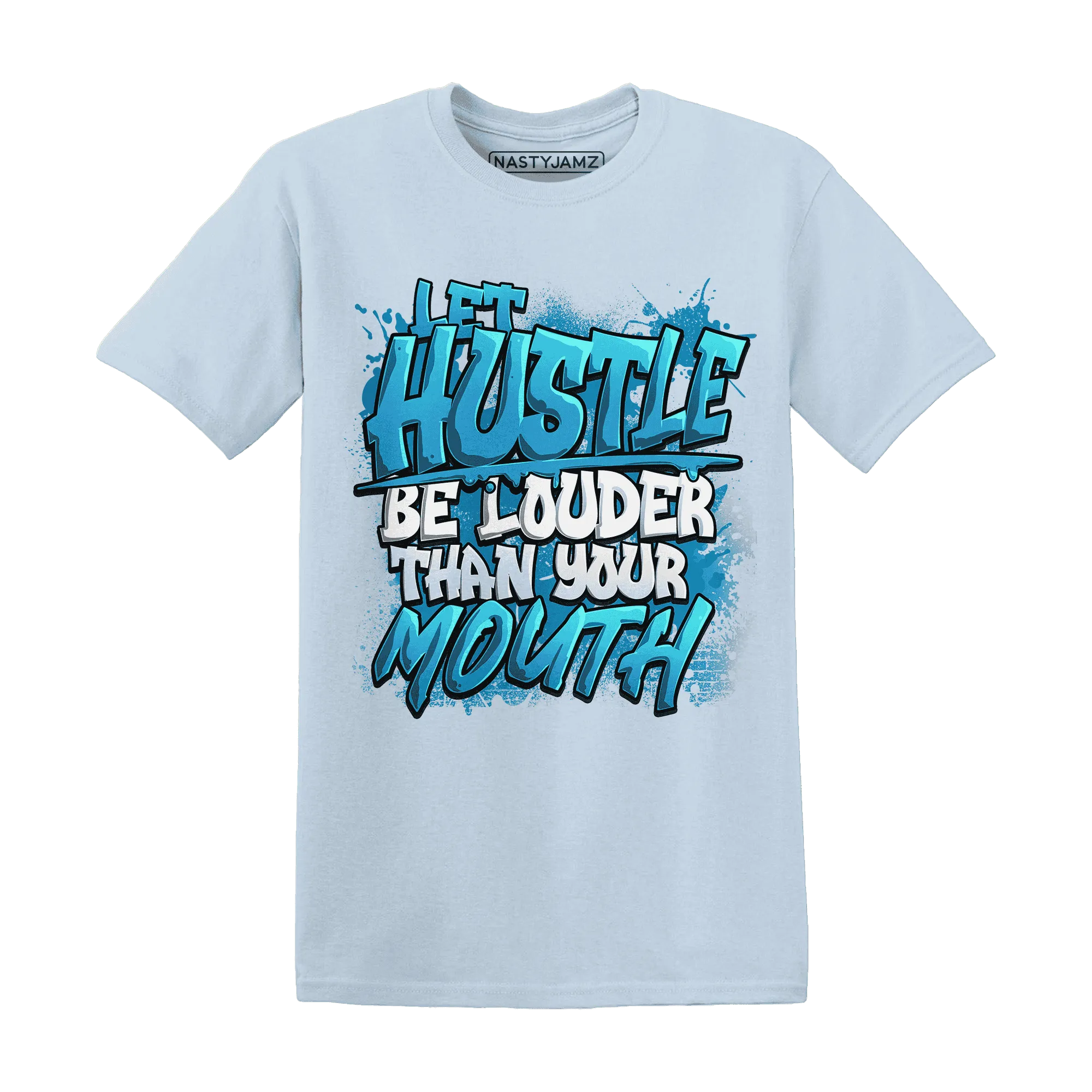 NastyJamz-Powder-Blue-9s-T-Shirt-Match-Hustle-Louder