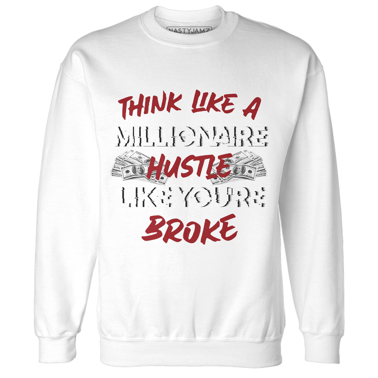 Retro Red Taxi 12s Sweatshirt Match Hustle Millionaire - NastyJamz