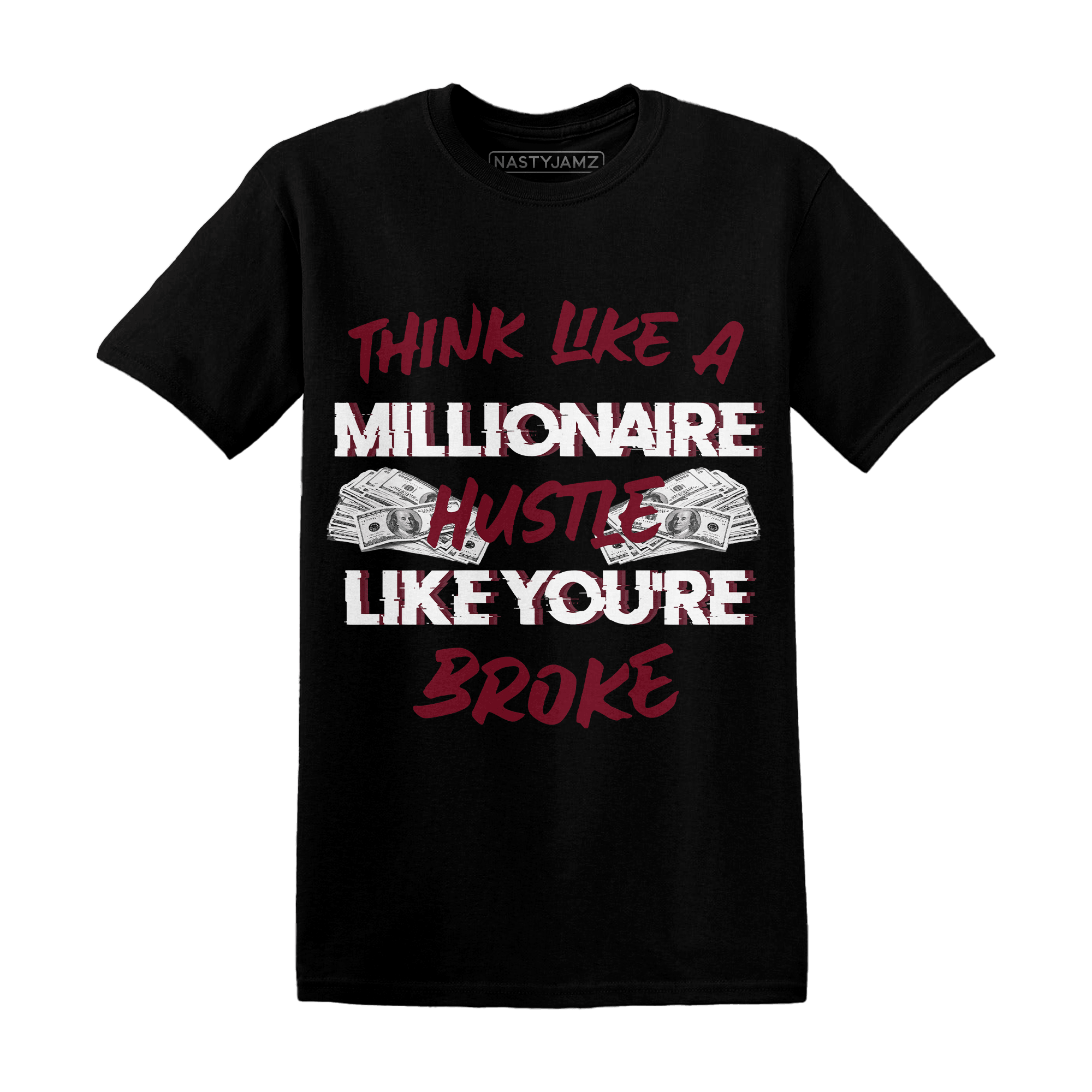 High White Team Red 1s T Shirt Match Hustle Millionaire - NastyJamz
