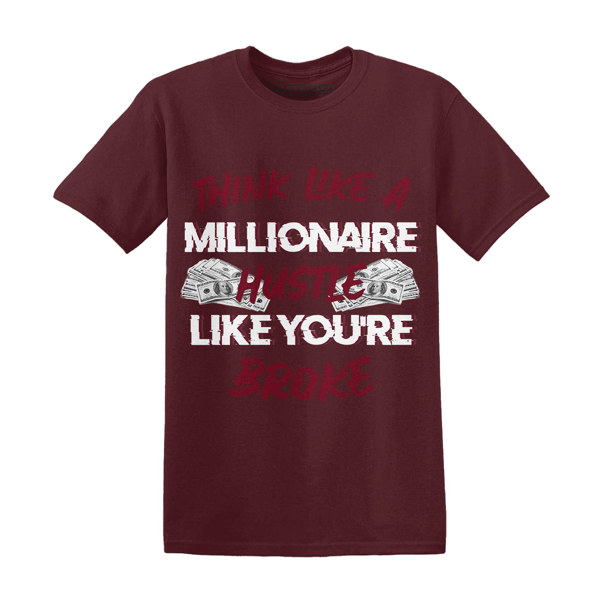 High White Team Red 1s T Shirt Match Hustle Millionaire - NastyJamz