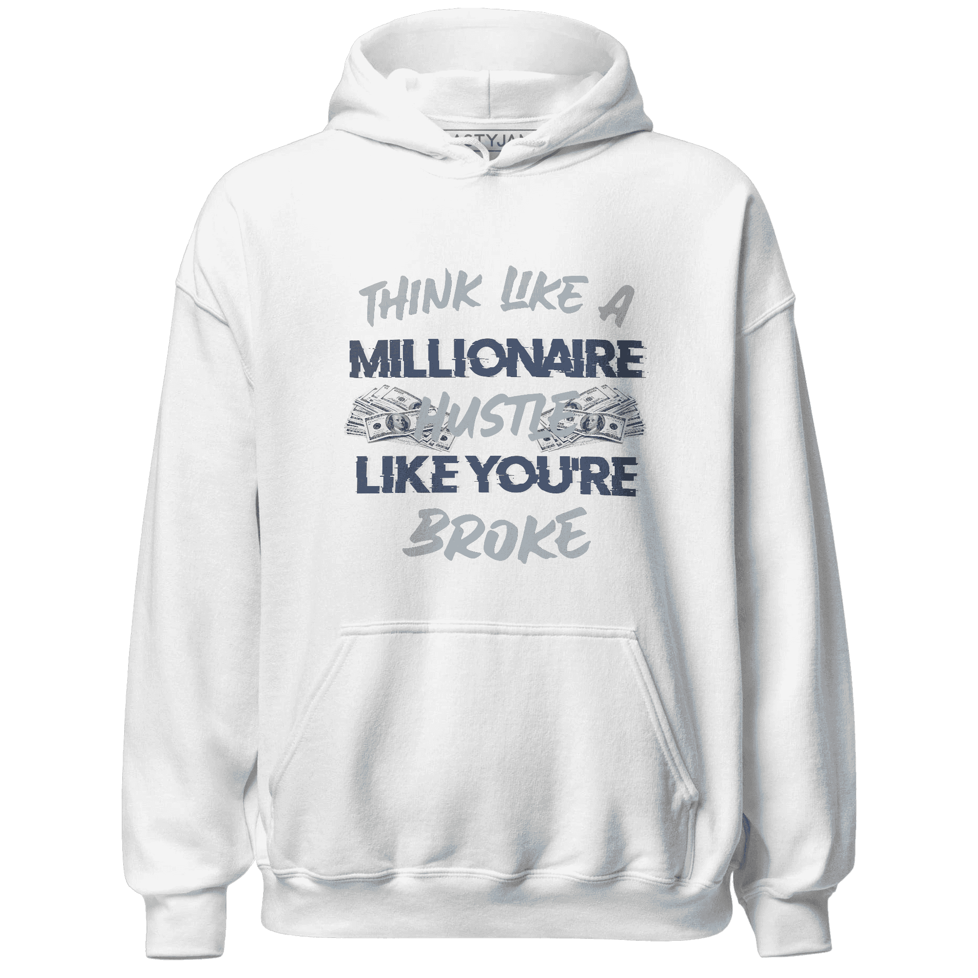 Mid Diffused Blue Grey 1s Hoodie Match Hustle Millionaire - NastyJamz